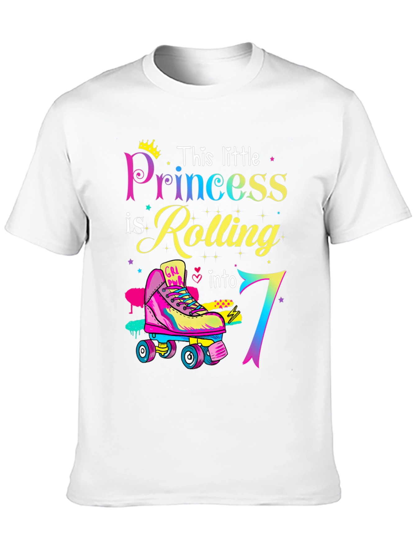 Birthday Girl Rolling into 7th T-Shirt