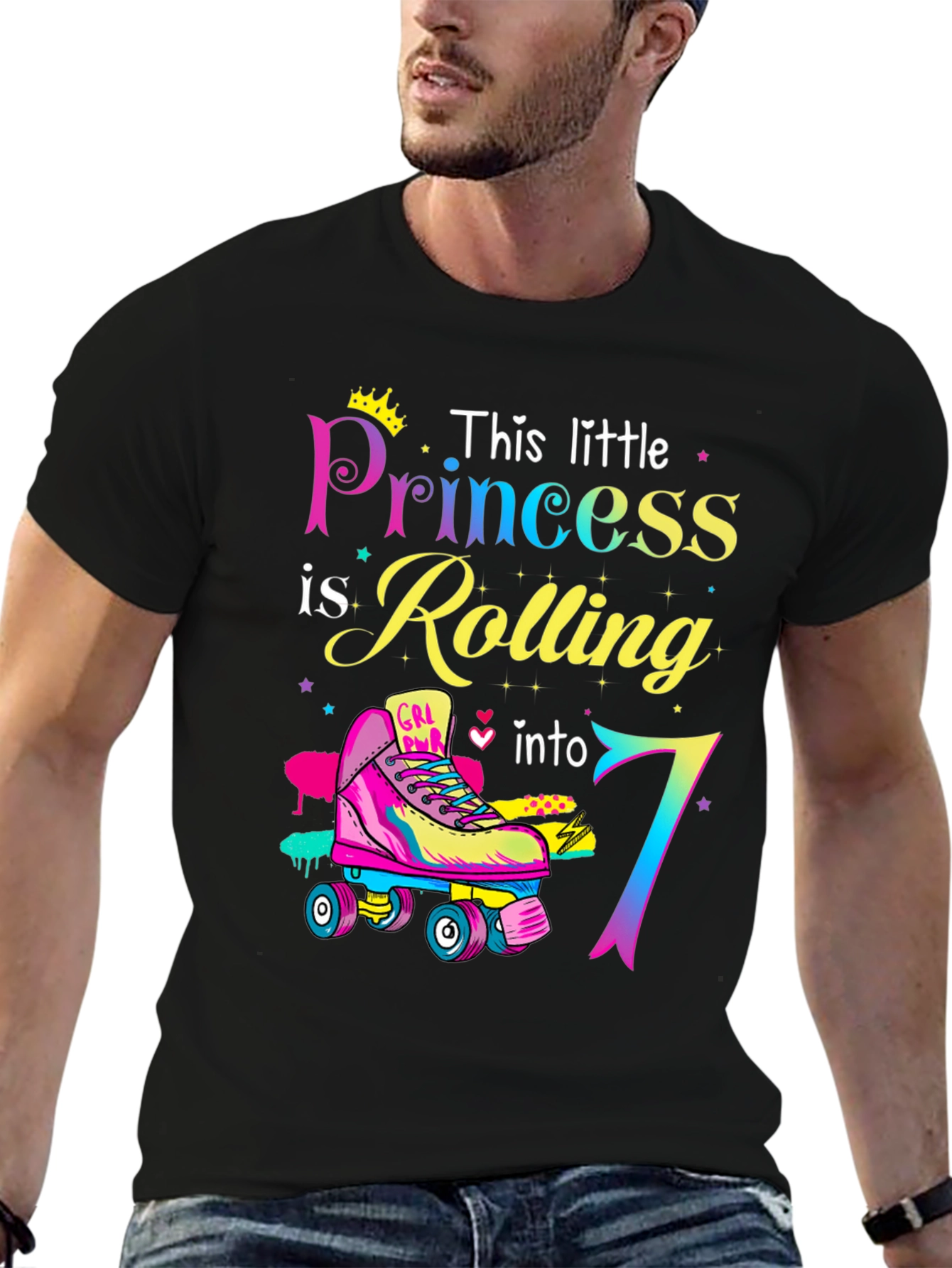 Birthday Girl Rolling into 7th T-Shirt