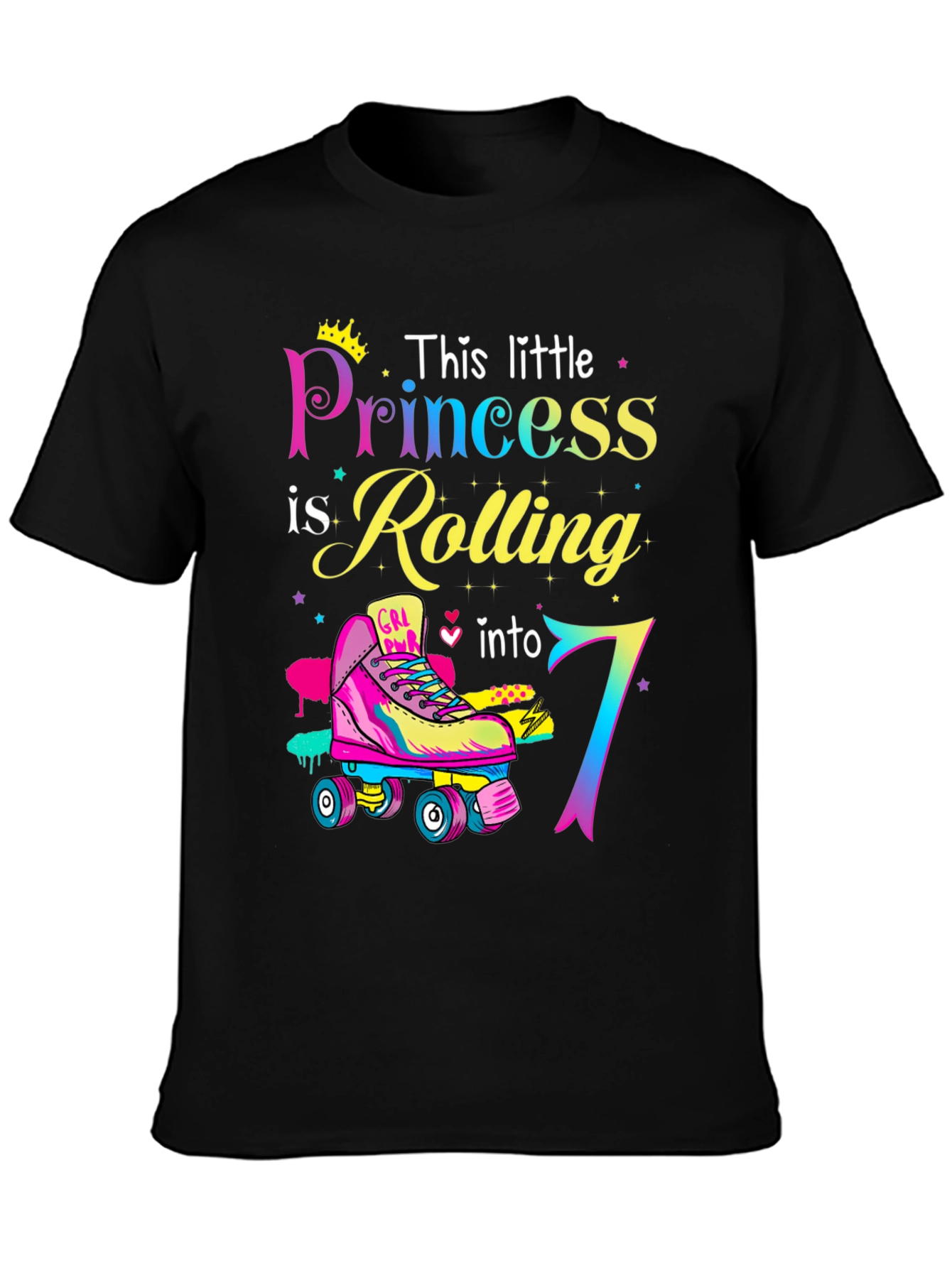 Birthday Girl Rolling into 7th T-Shirt