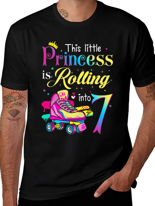 Birthday Girl Rolling into 7th T-Shirt
