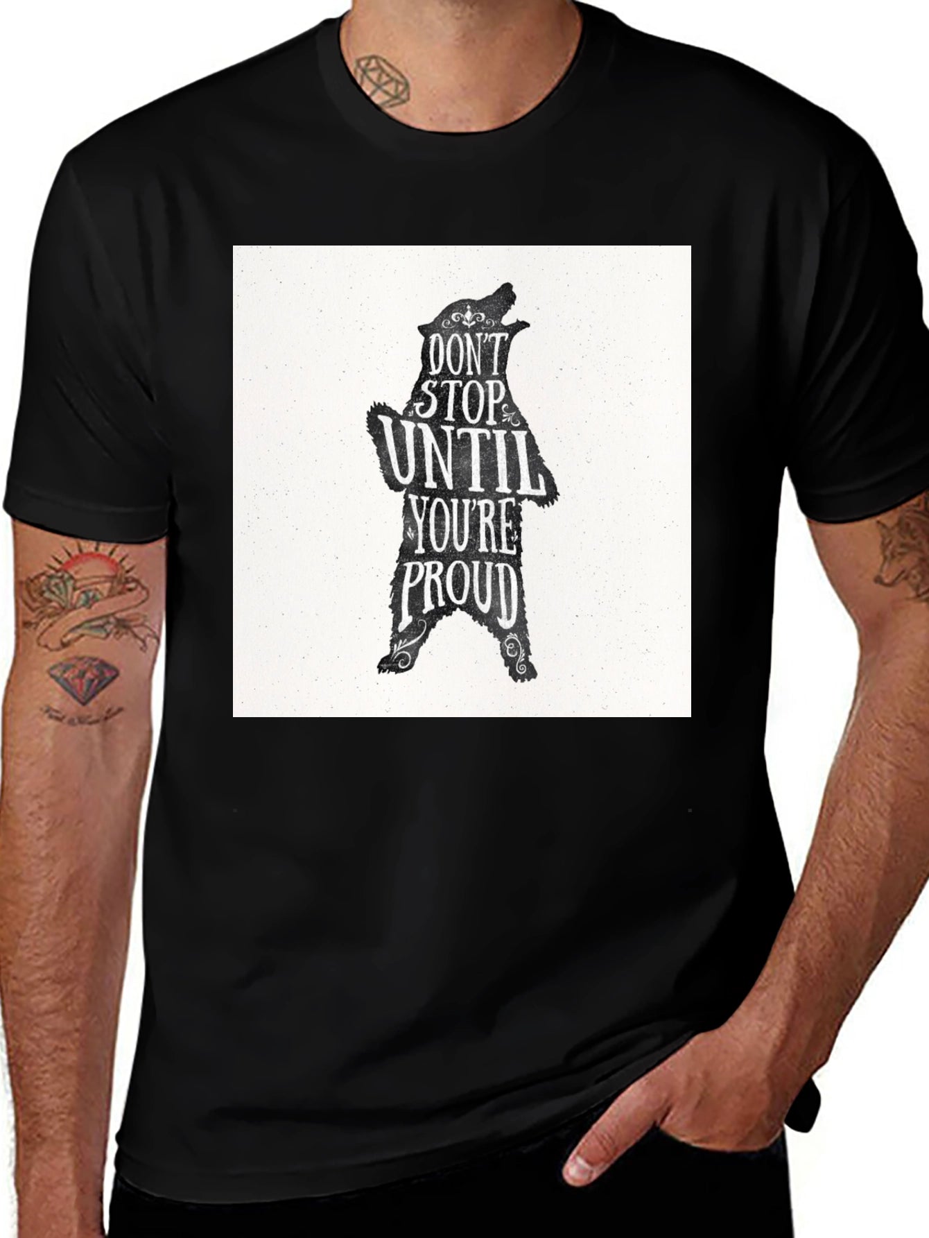 Black Bear Dont Stop Graphic T-Shirt