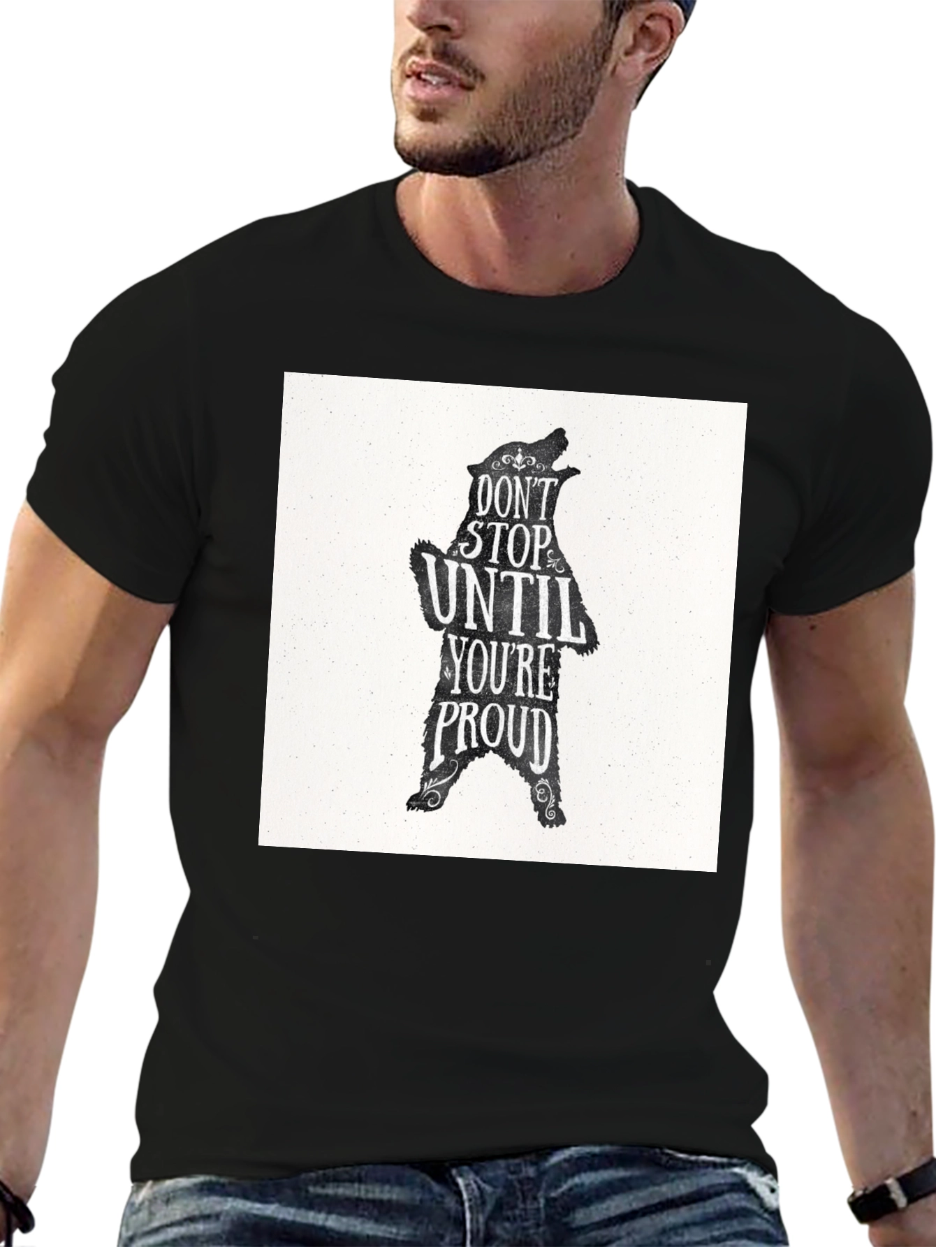 Black Bear Dont Stop Graphic T-Shirt