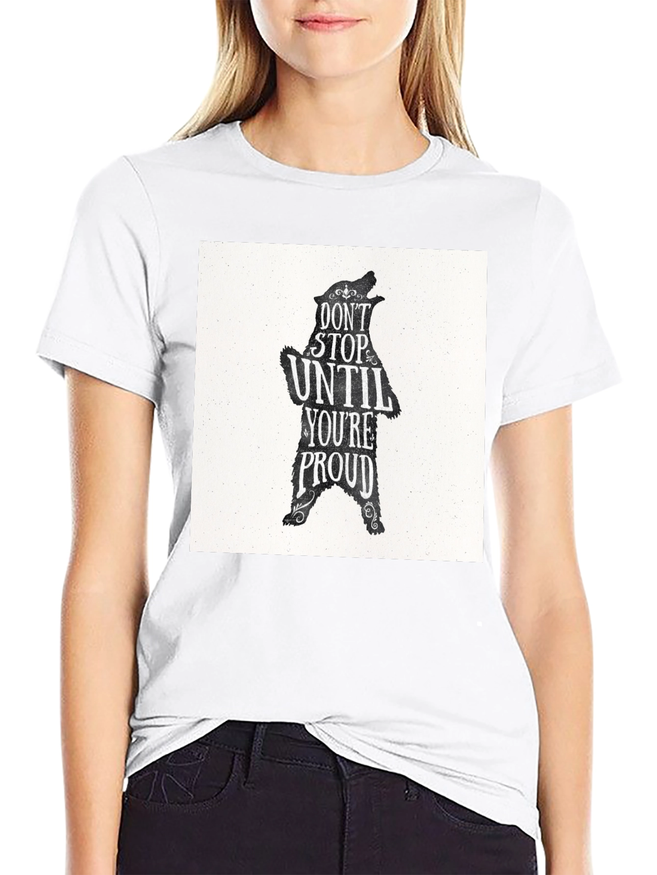 Black Bear Dont Stop Graphic T-Shirt