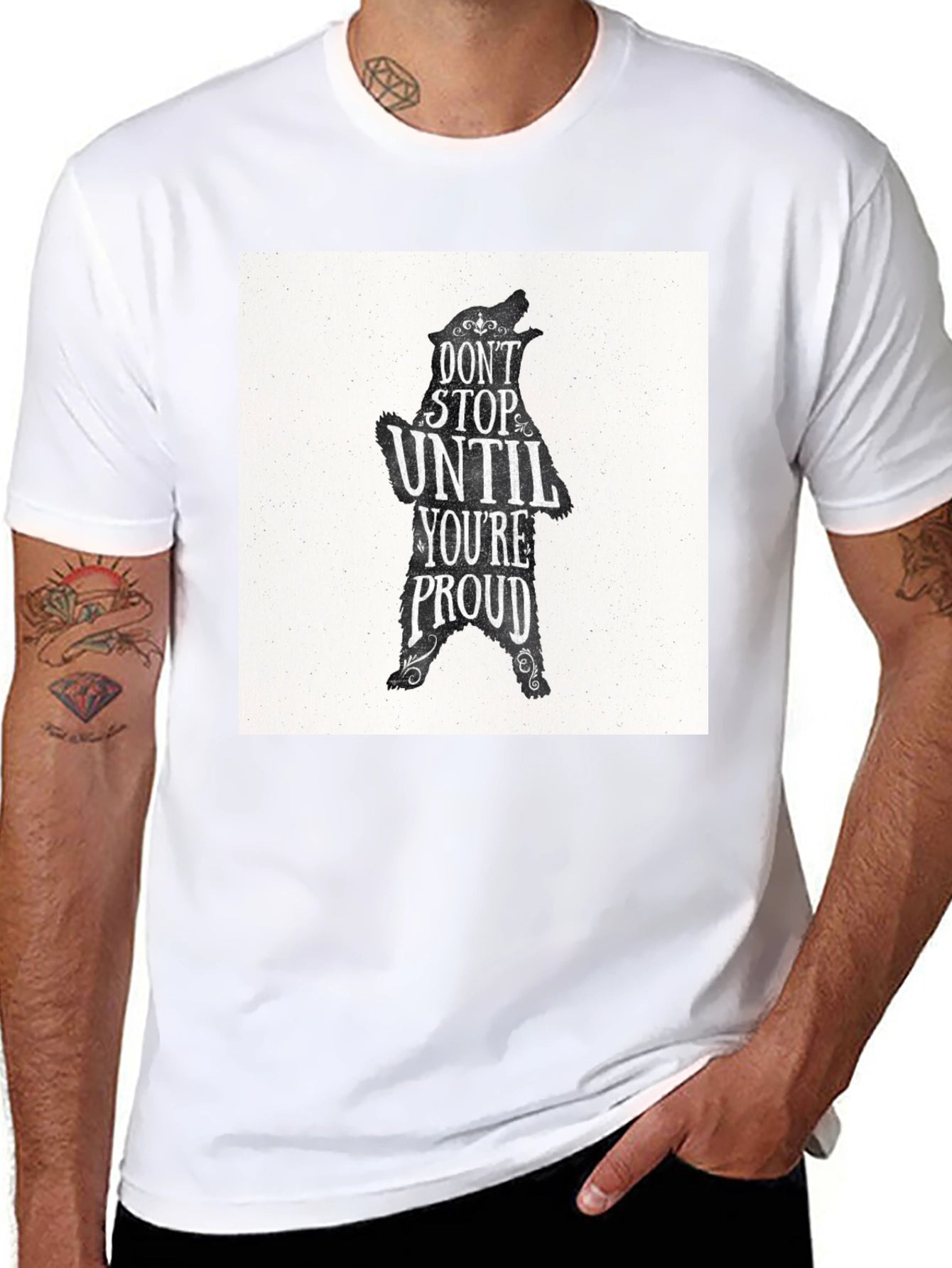Black Bear Dont Stop Graphic T-Shirt