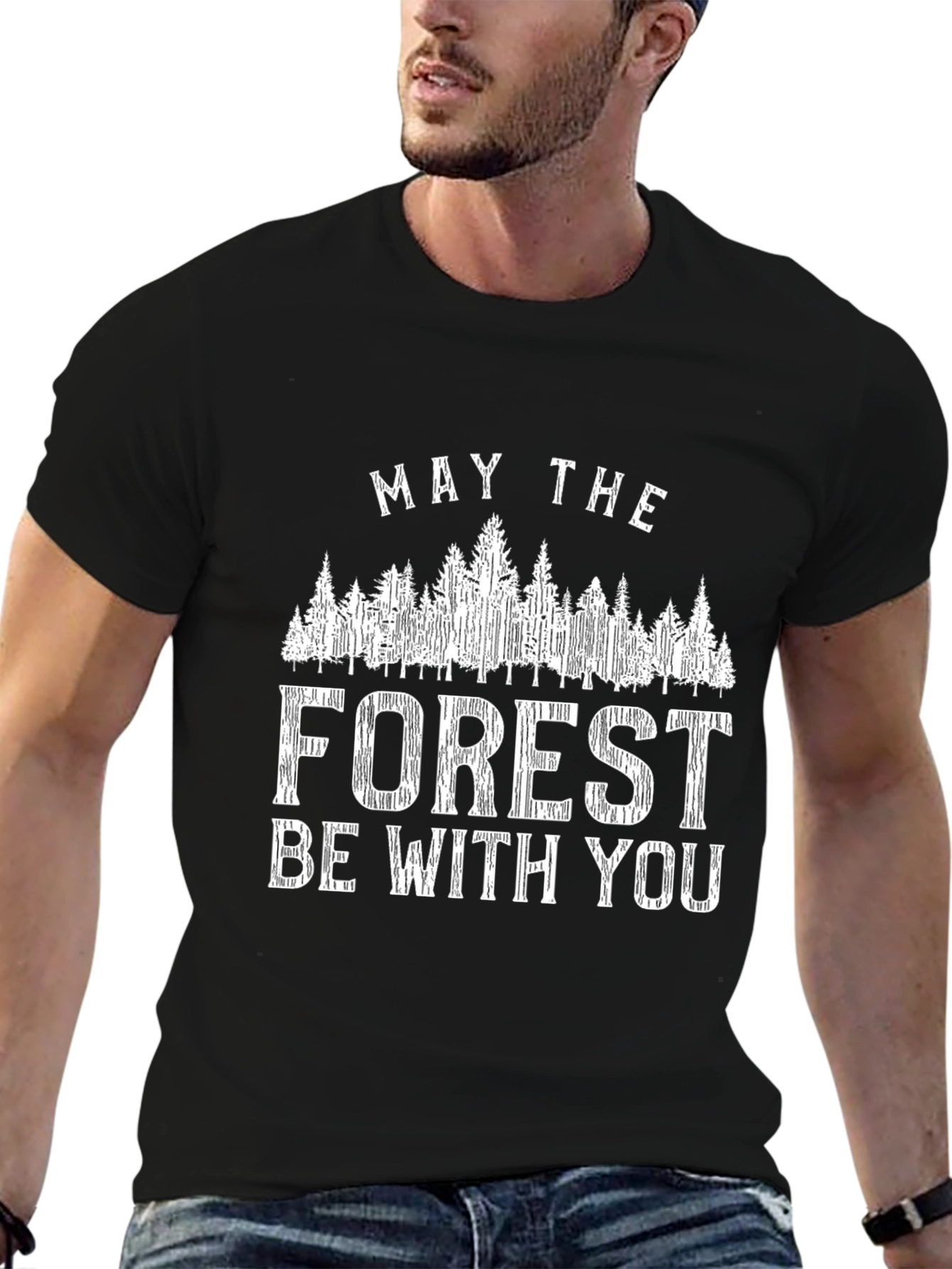 May The Forest Be With You Black T-Shirt