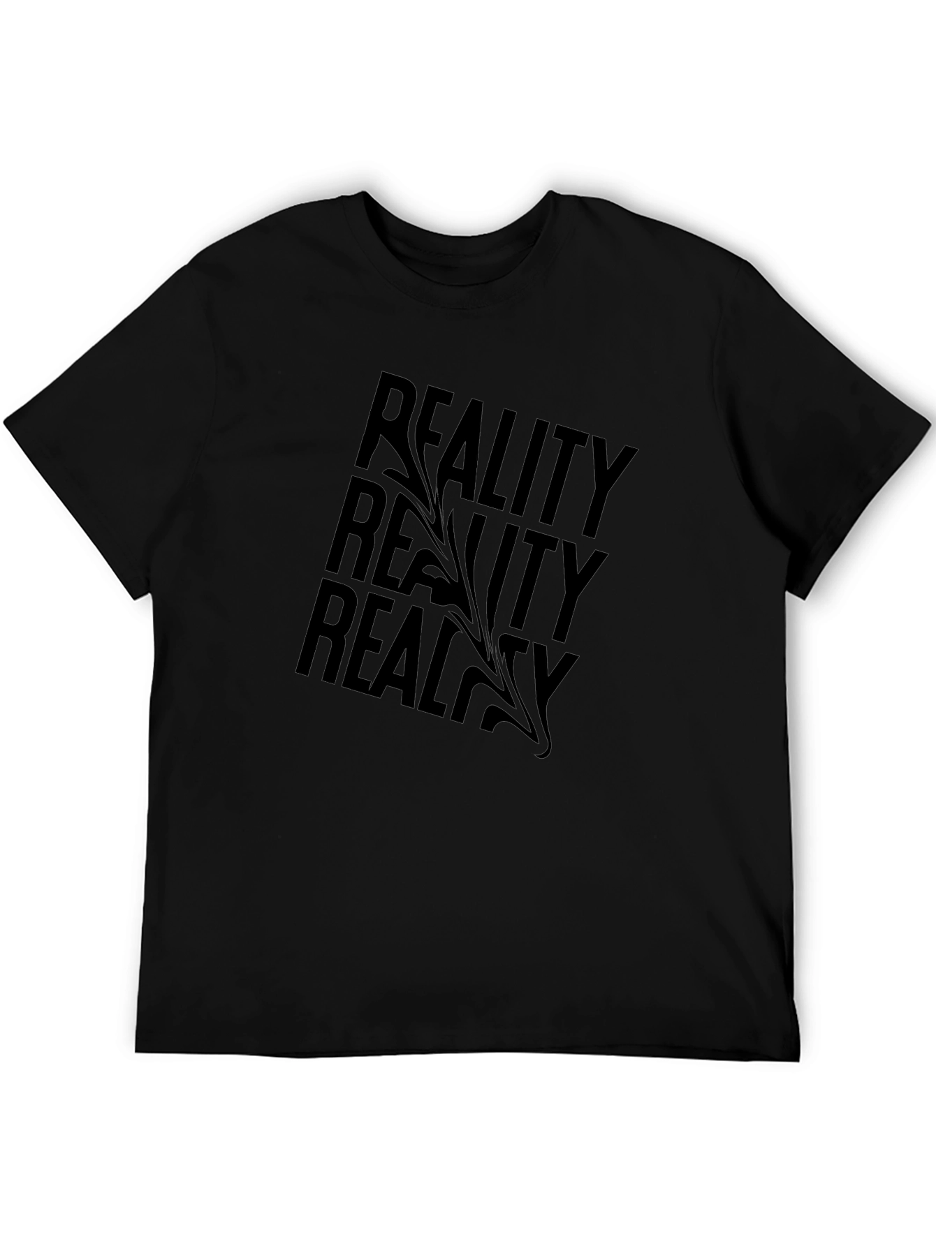 Reality Graphic Print Black T-Shirt