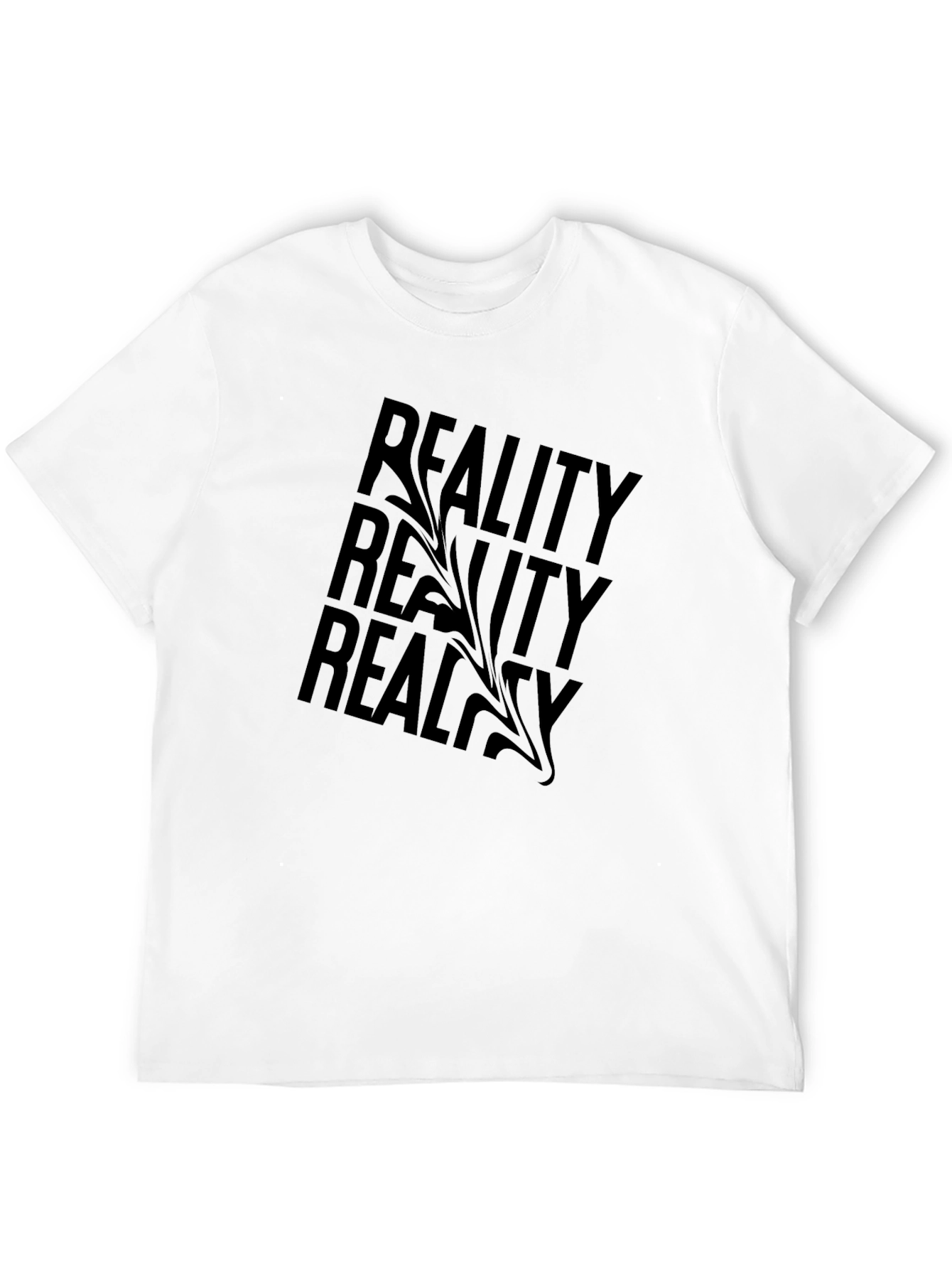 Reality Graphic Print Black T-Shirt