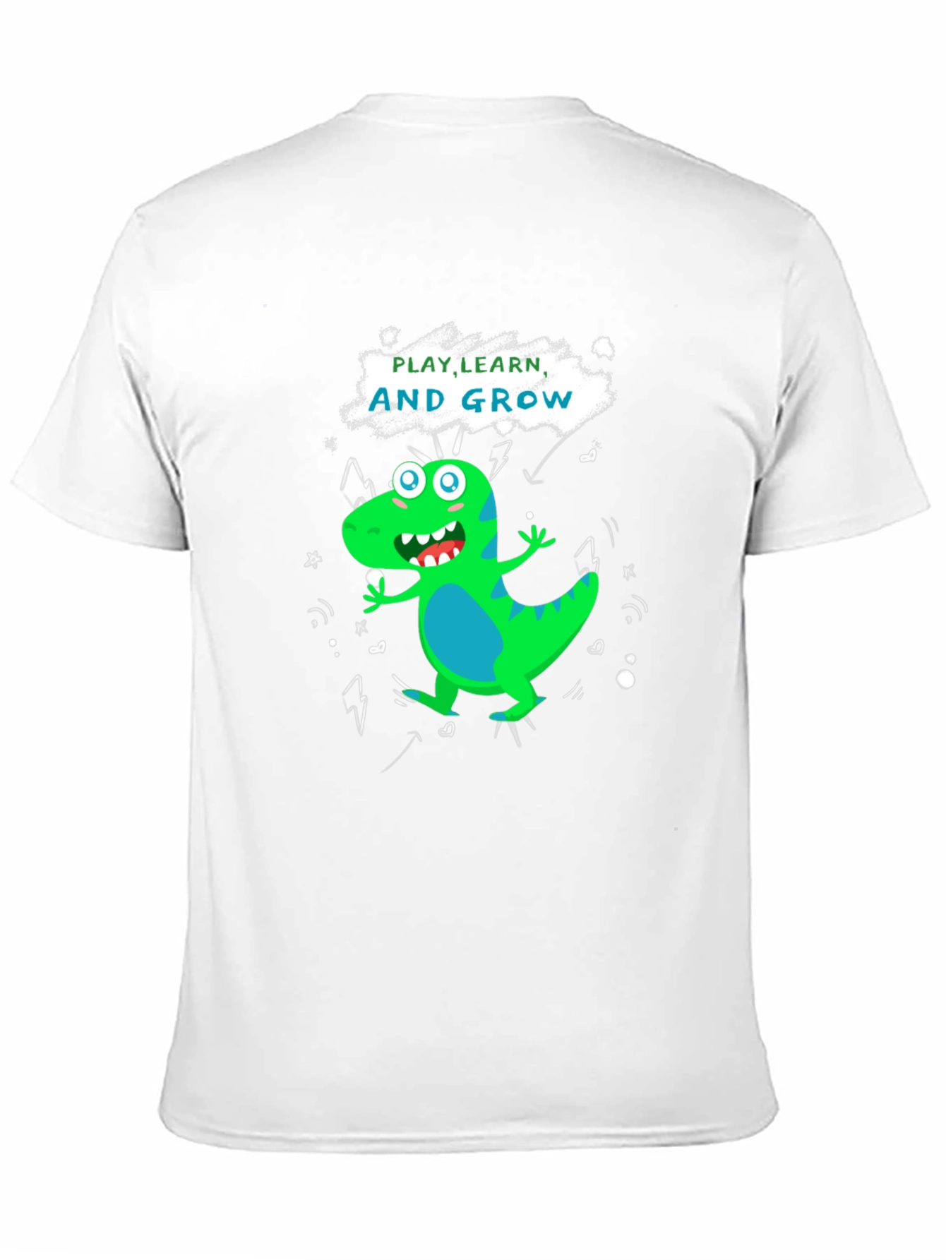 Play Learn Grow T-Shirt: Cute Dinosaur Graphic Tee