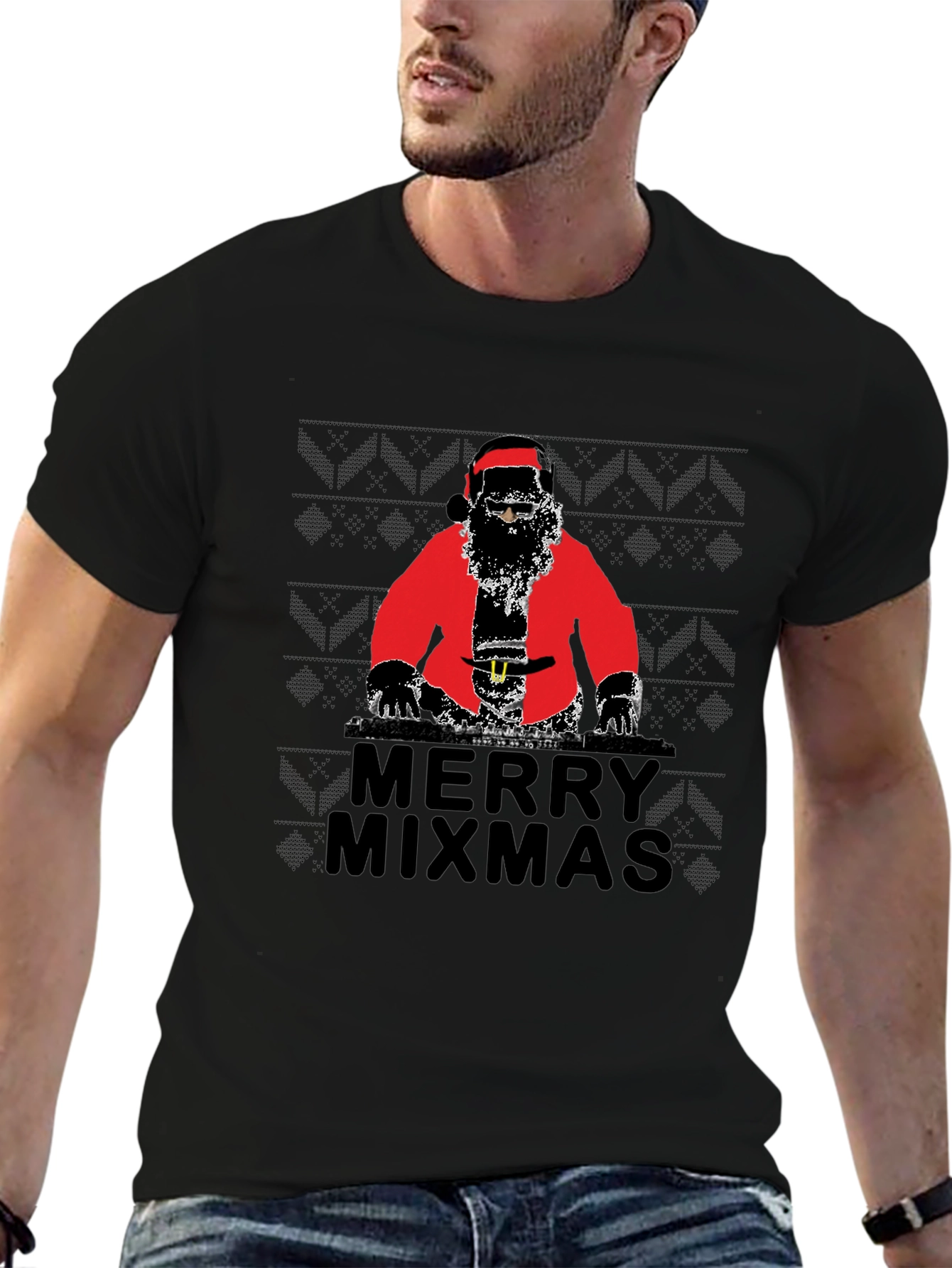 Merry Mixmas DJ Santa T-Shirt - Holiday Party