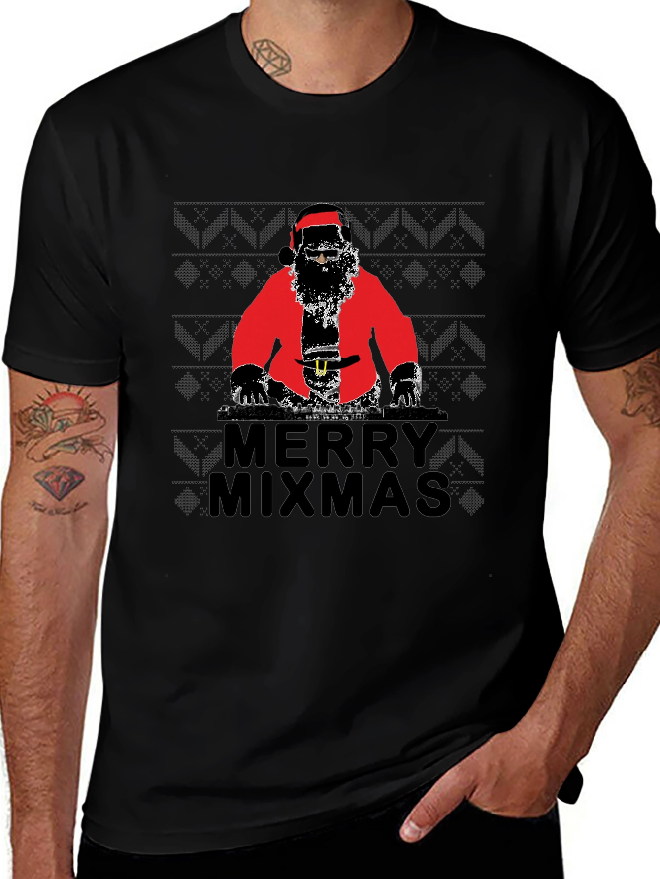 Merry Mixmas DJ Santa T-Shirt - Holiday Party