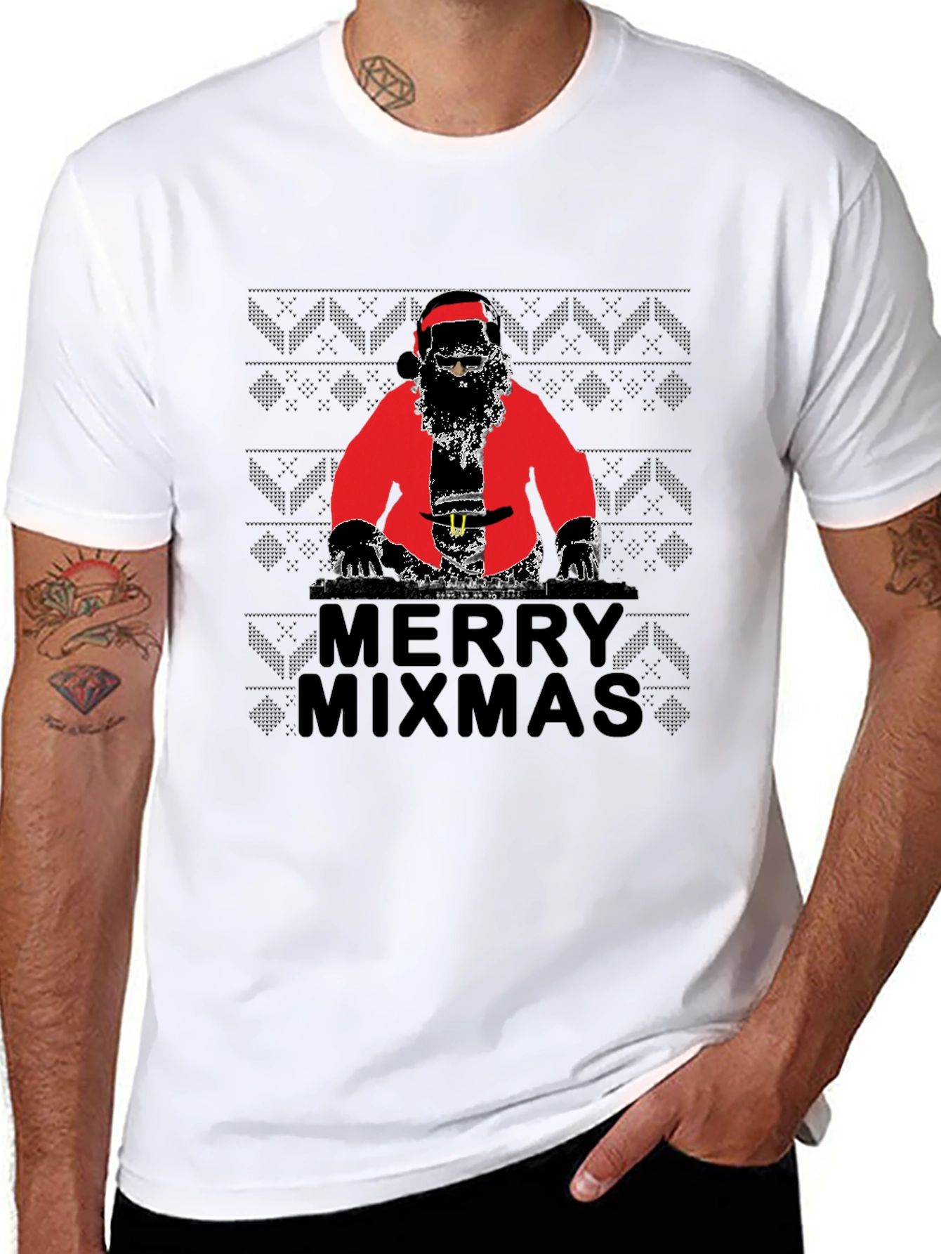 Merry Mixmas DJ Santa T-Shirt - Holiday Party