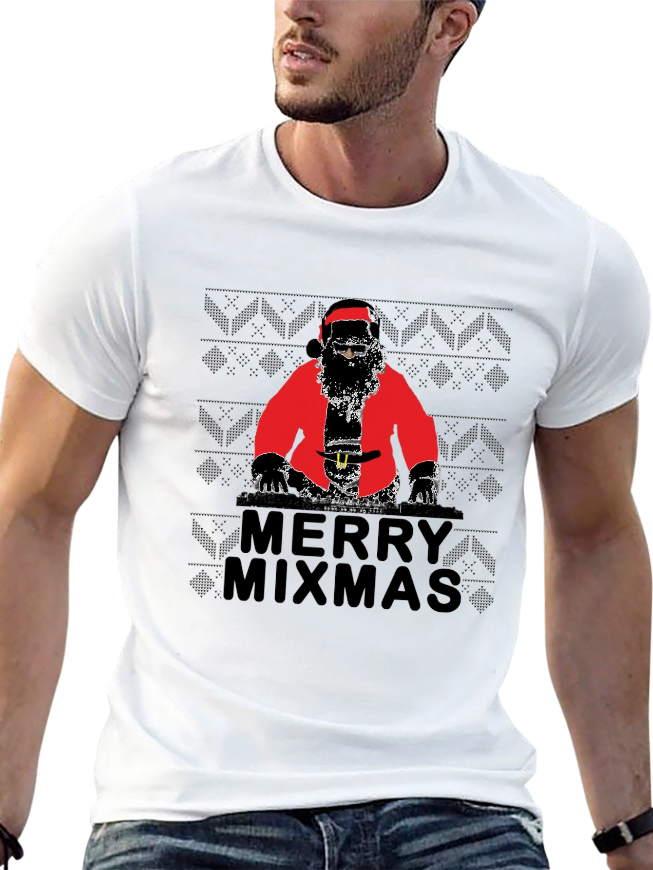 Merry Mixmas DJ Santa T-Shirt - Holiday Party