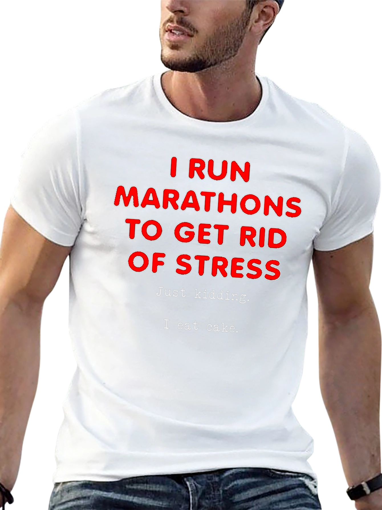 Funny Marathon Runner T-Shirt - I Eat Cake Design