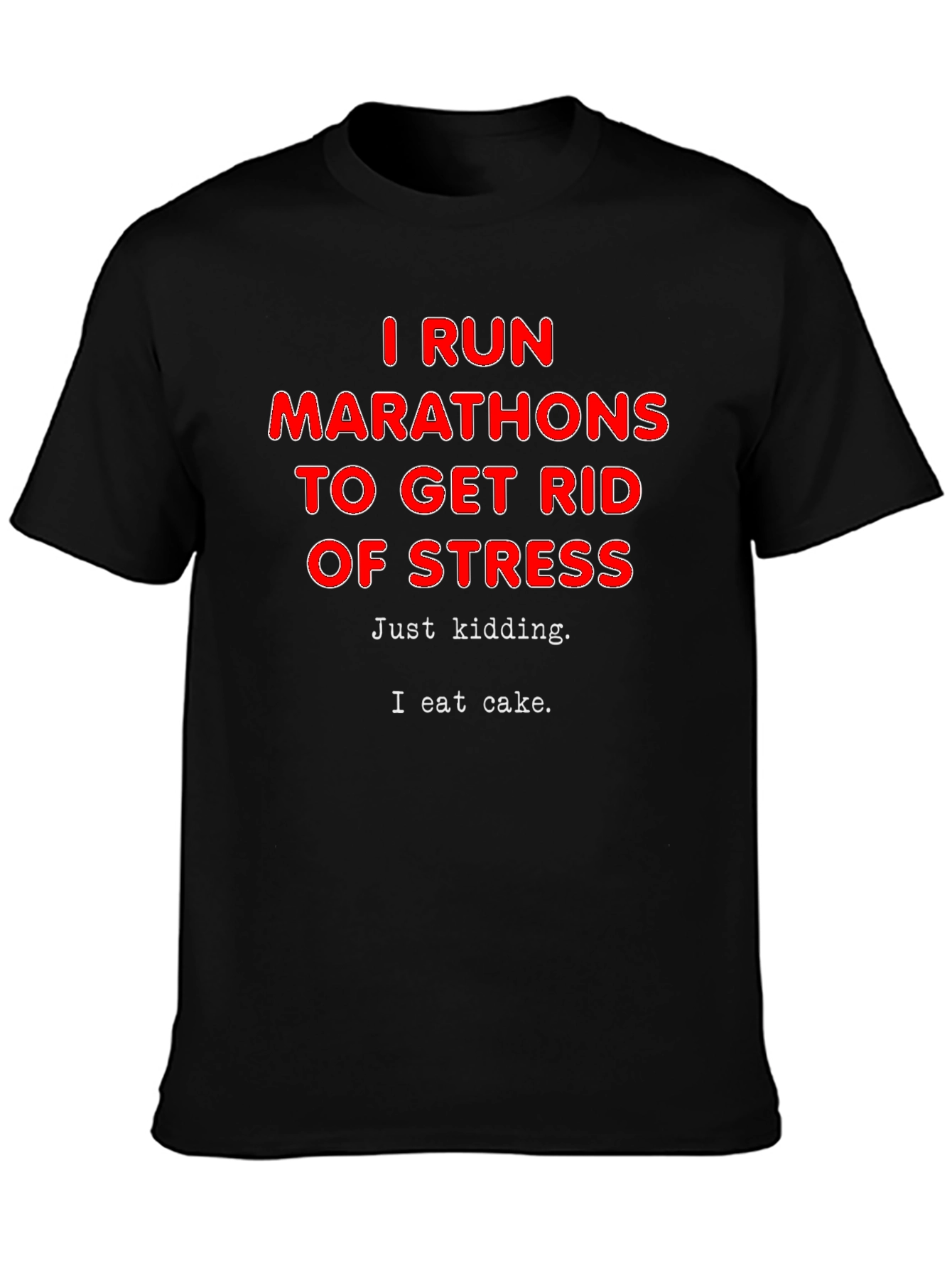 Funny Marathon Runner T-Shirt - I Eat Cake Design