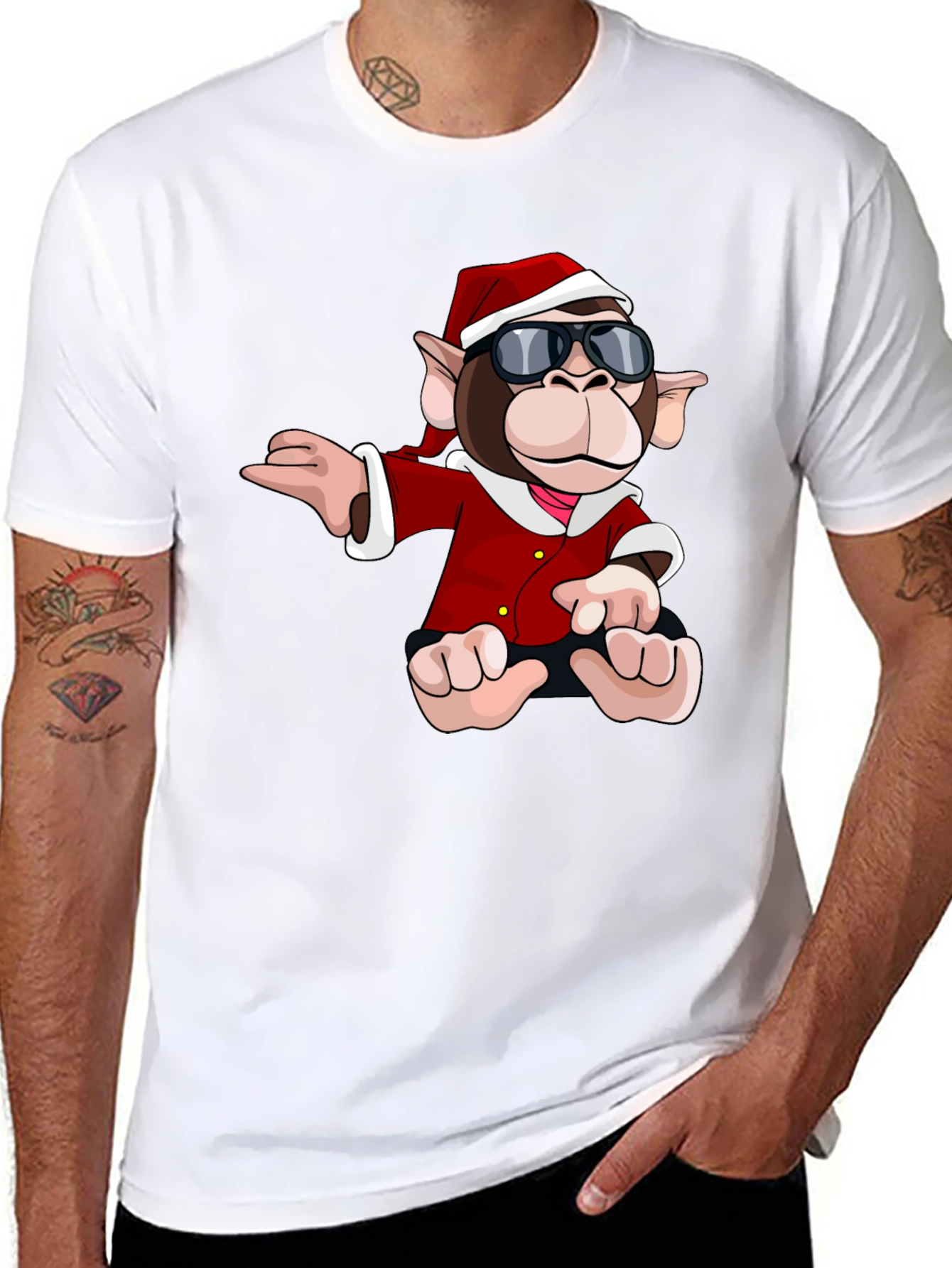 Santa Monkey Graphic Tee