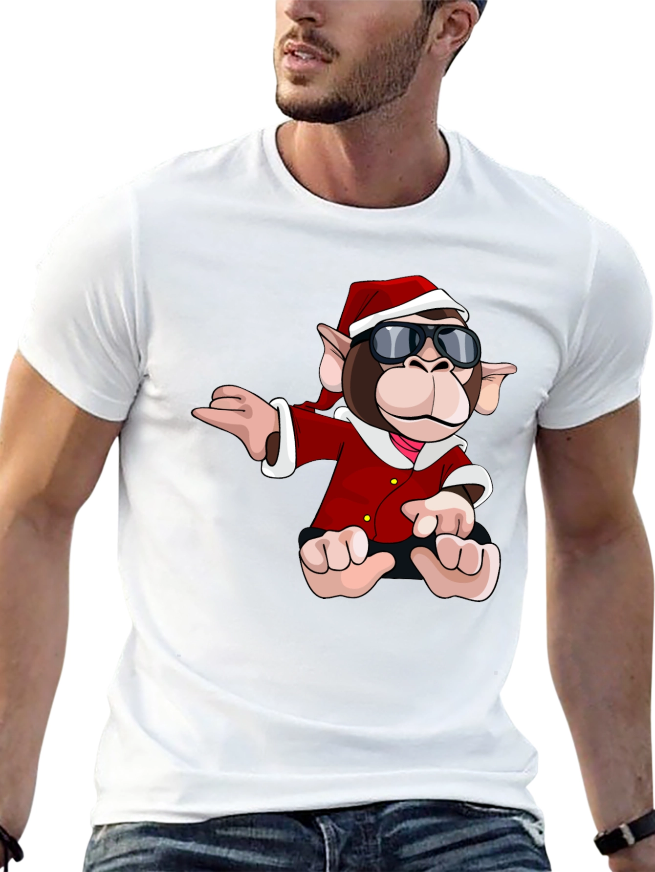 Santa Monkey Graphic Tee