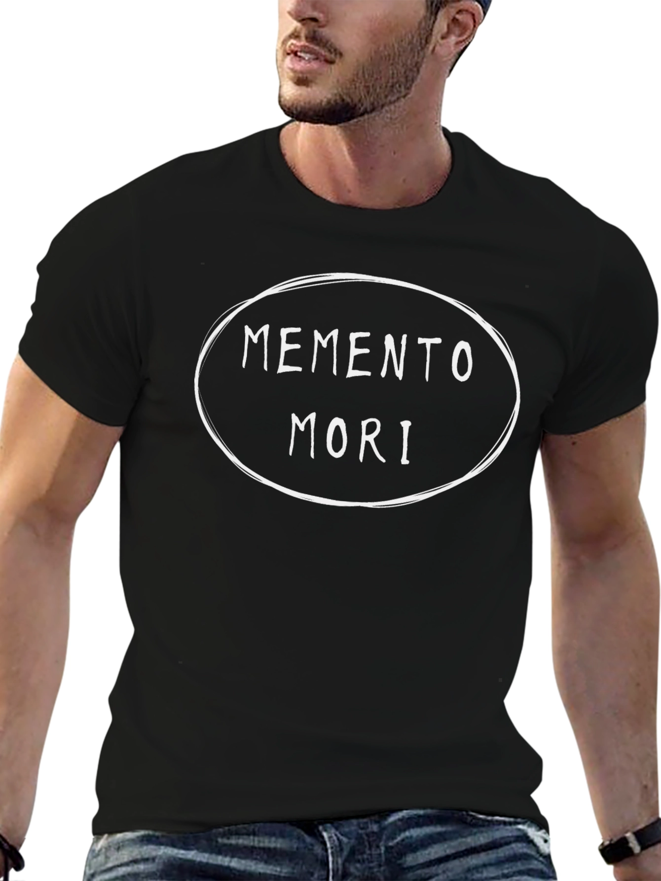 Memento Mori Black Graphic Tee - Remember Death