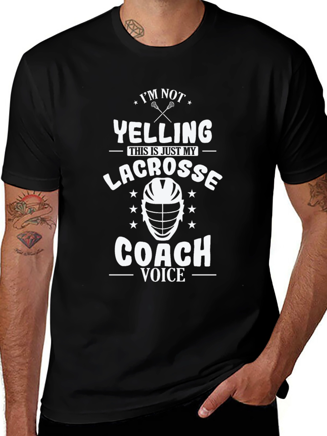 Lacrosse Coach T-Shirt - Im Not Yelling Coach Voice