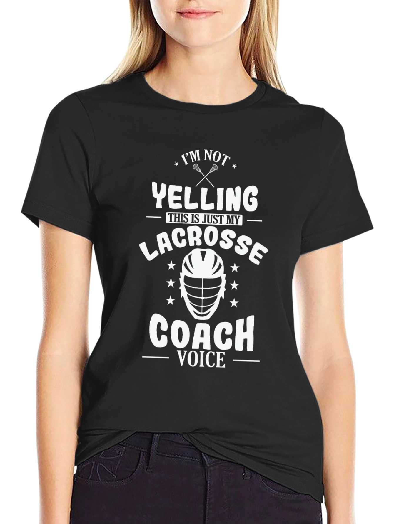 Lacrosse Coach T-Shirt - Im Not Yelling Coach Voice