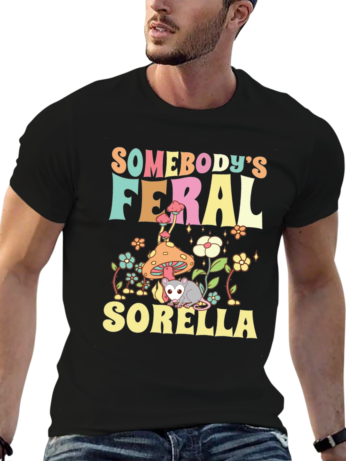 Feral Sorella T-Shirt - Cute Opossum Graphic Tee
