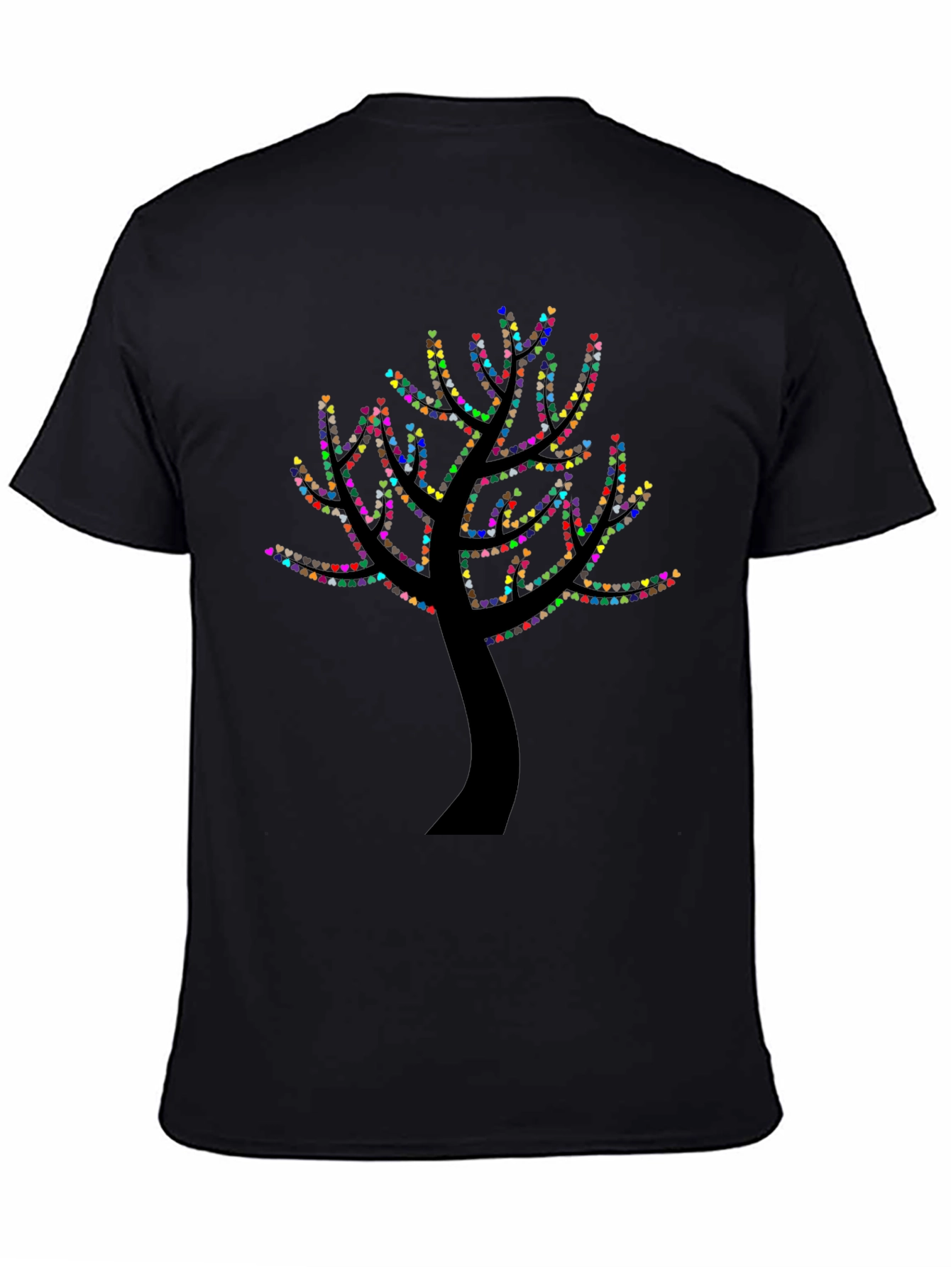 Heart Tree T-Shirt - Black Cotton Graphic Tee