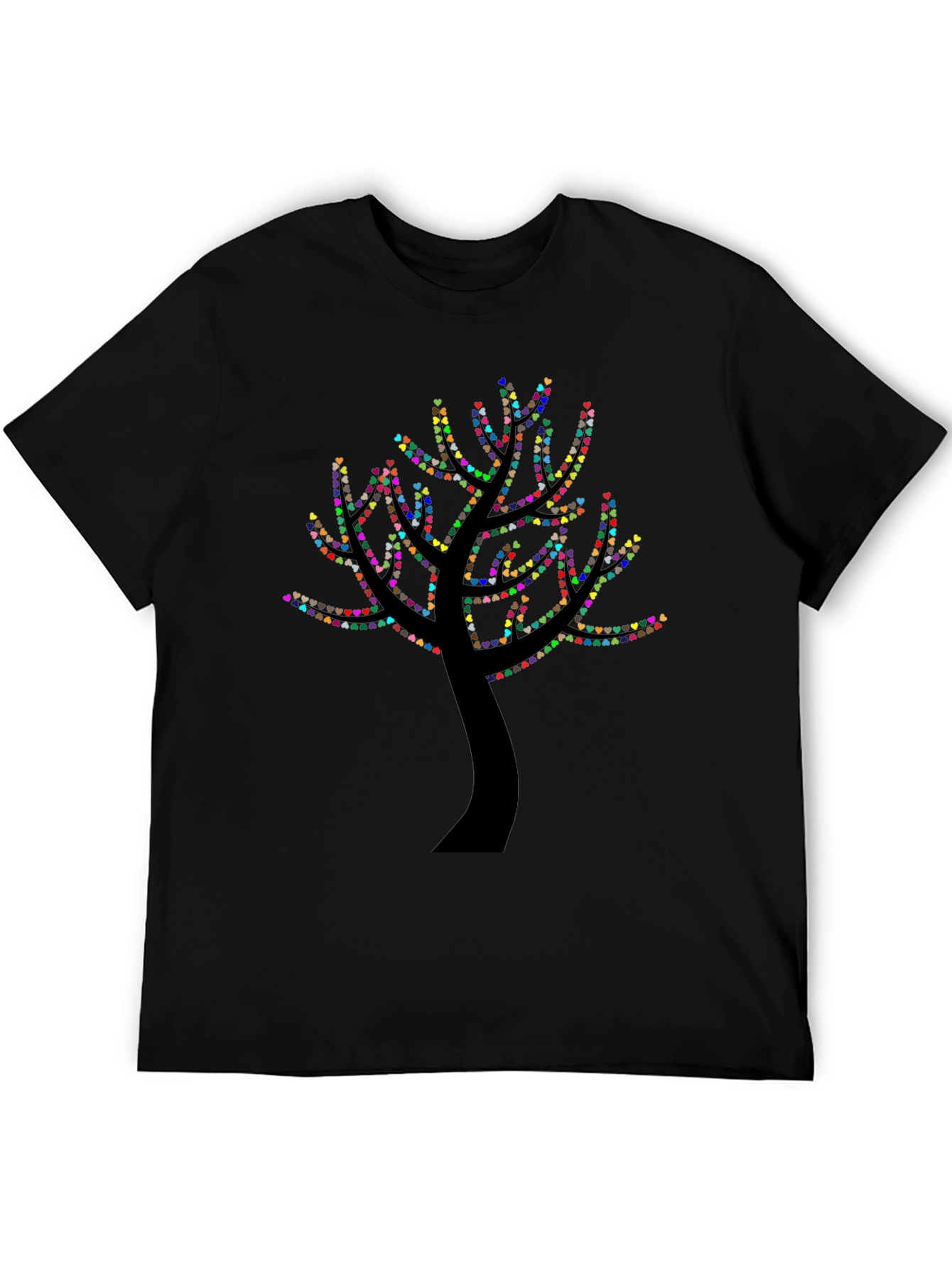 Heart Tree T-Shirt - Black Cotton Graphic Tee