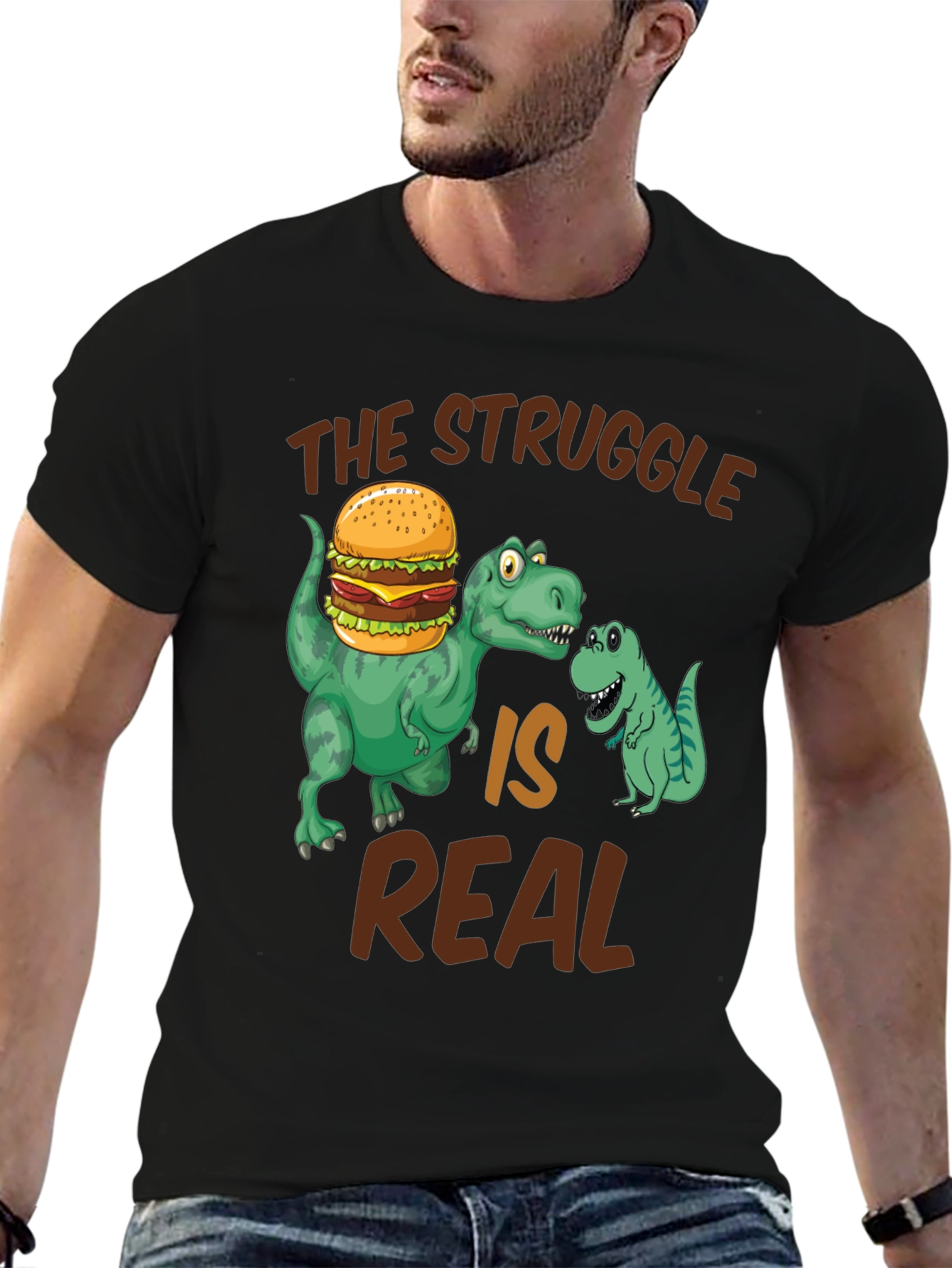 Dinosaur Burger T-Shirt - The Struggle is Real