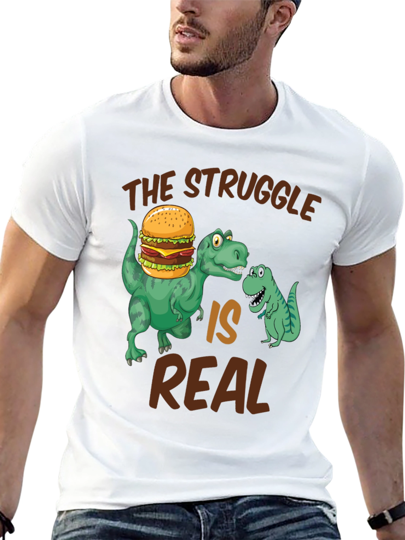Dinosaur Burger T-Shirt - The Struggle is Real