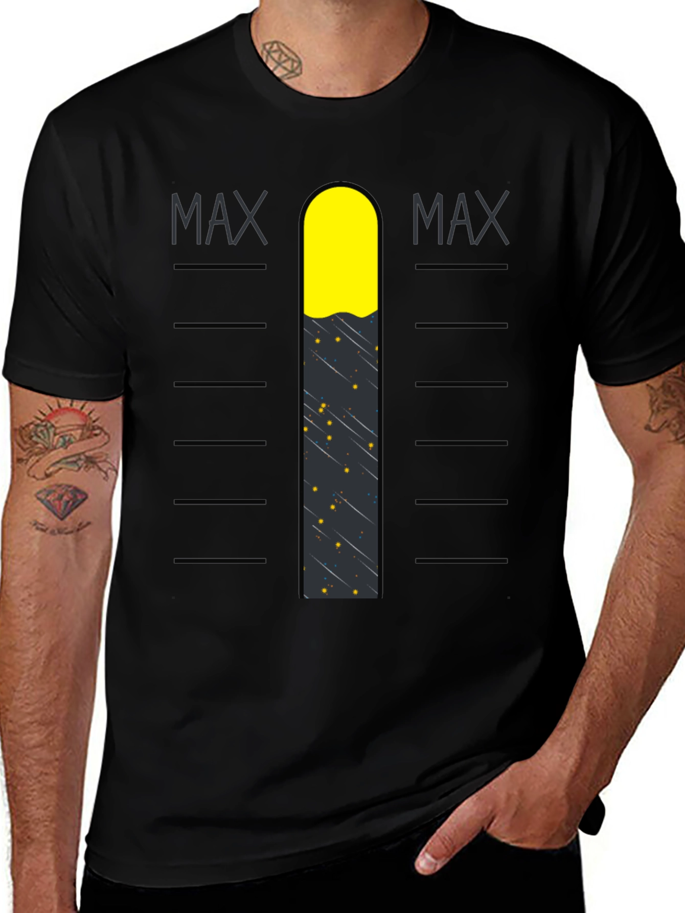 Max Level Graphic Tee - Black Cotton Blend