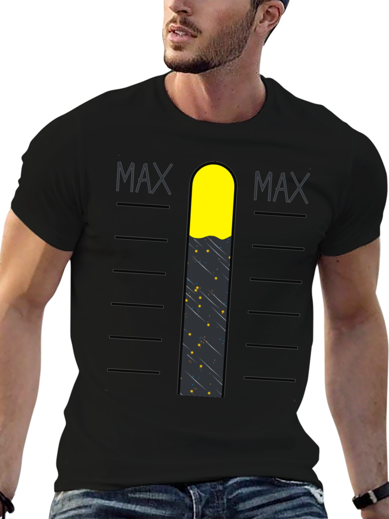 Max Level Graphic Tee - Black Cotton Blend