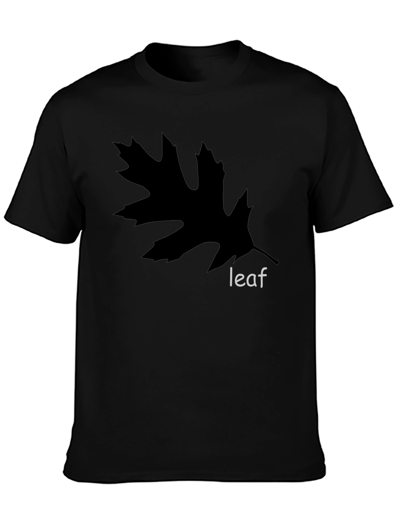Leaf Graphic Black Tee - Nature Inspired Casual Wear