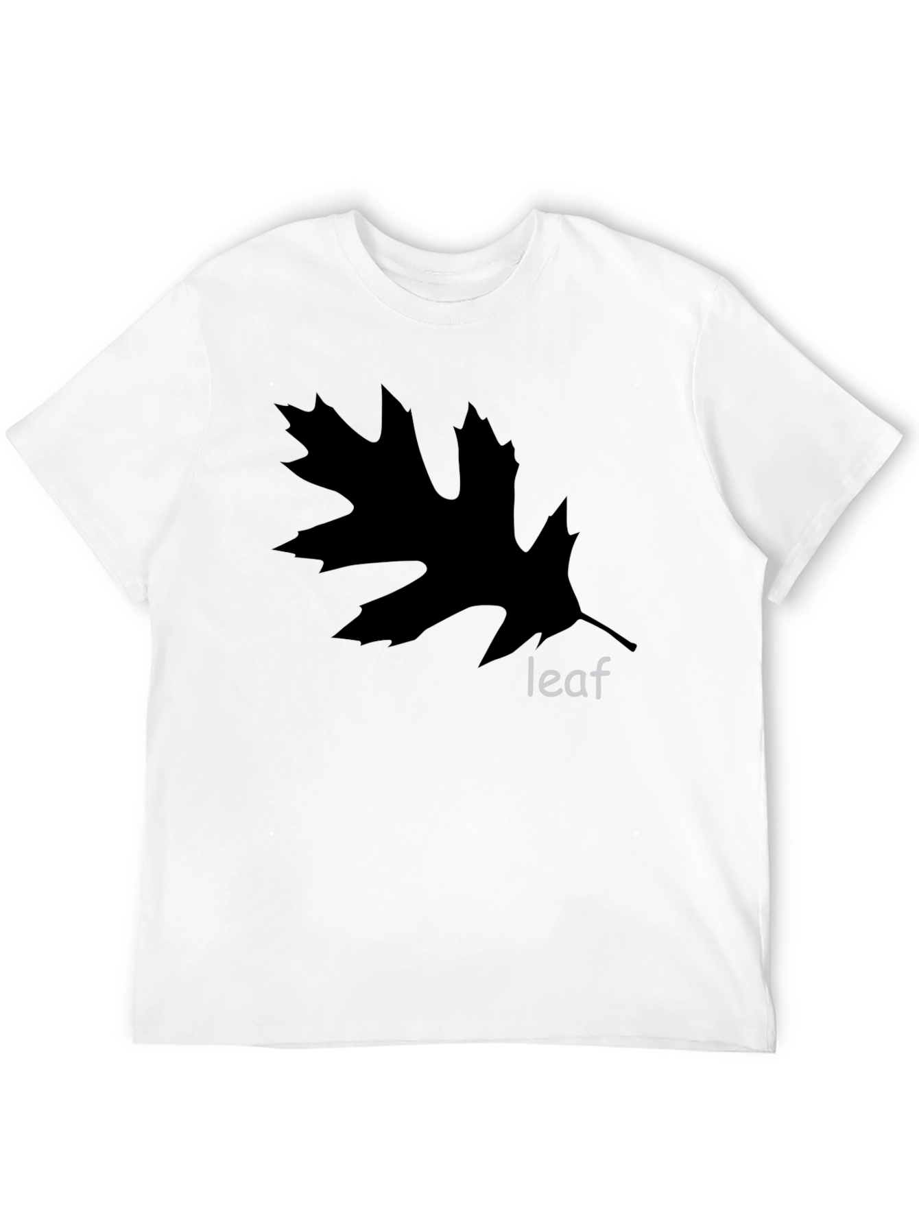 Leaf Graphic Black Tee - Nature Inspired Casual Wear