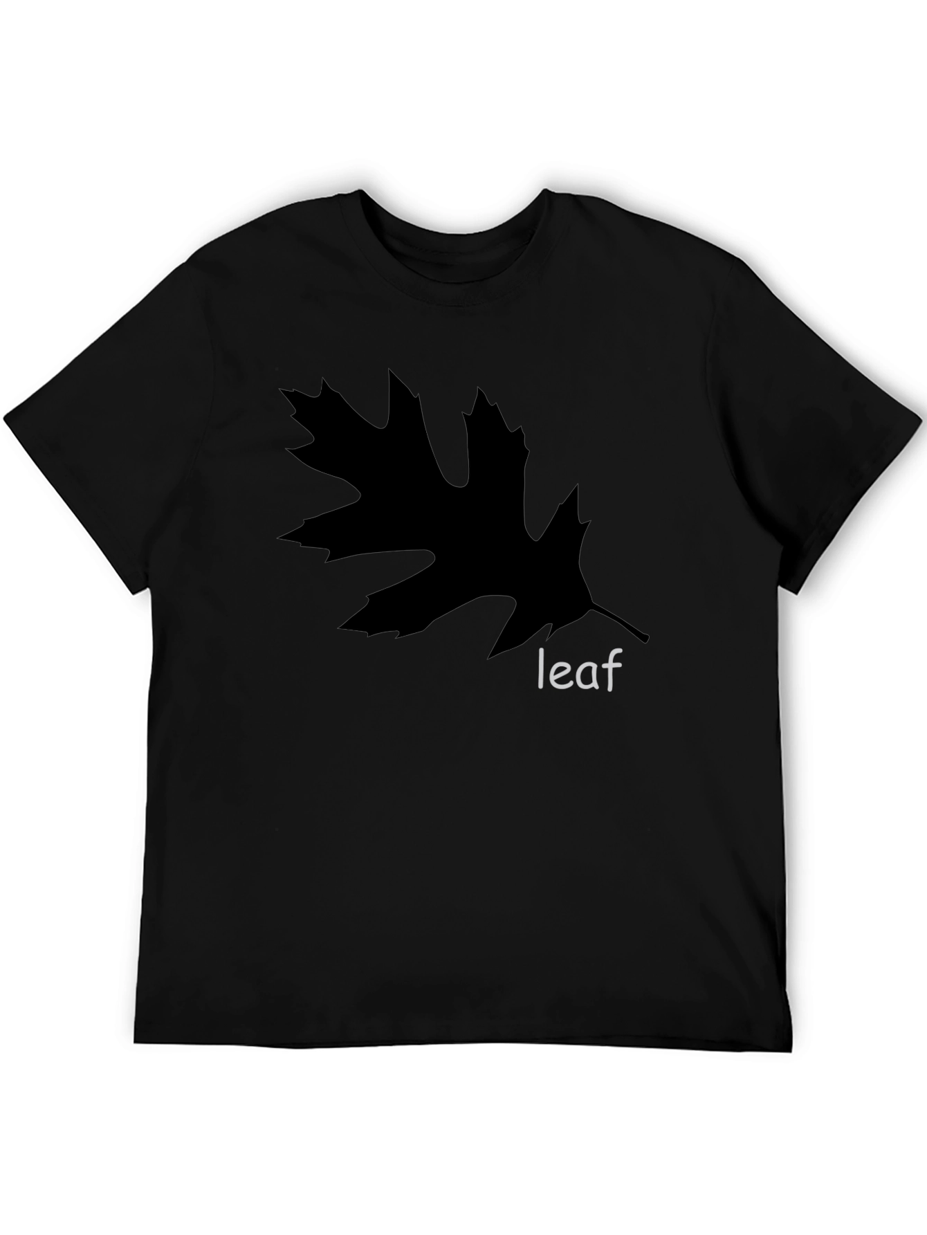 Leaf Graphic Black Tee - Nature Inspired Casual Wear