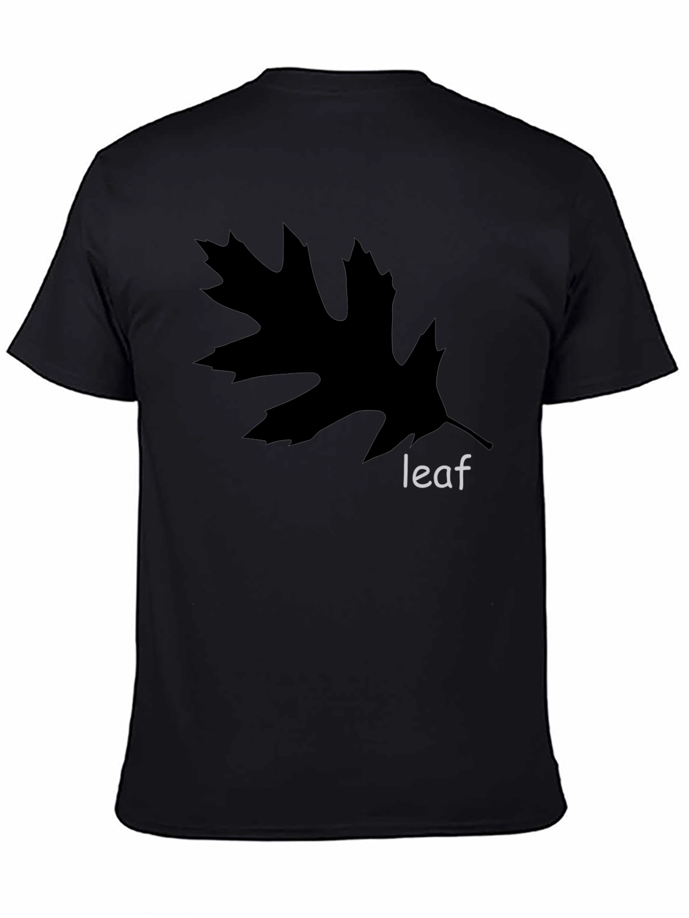Leaf Graphic Black Tee - Nature Inspired Casual Wear