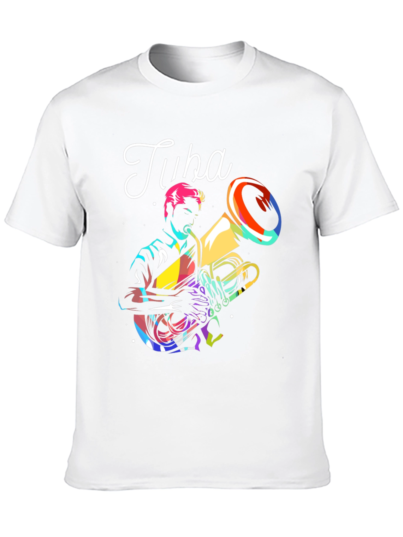 Tuba Player Graphic Tee - Black Cotton T-Shirt