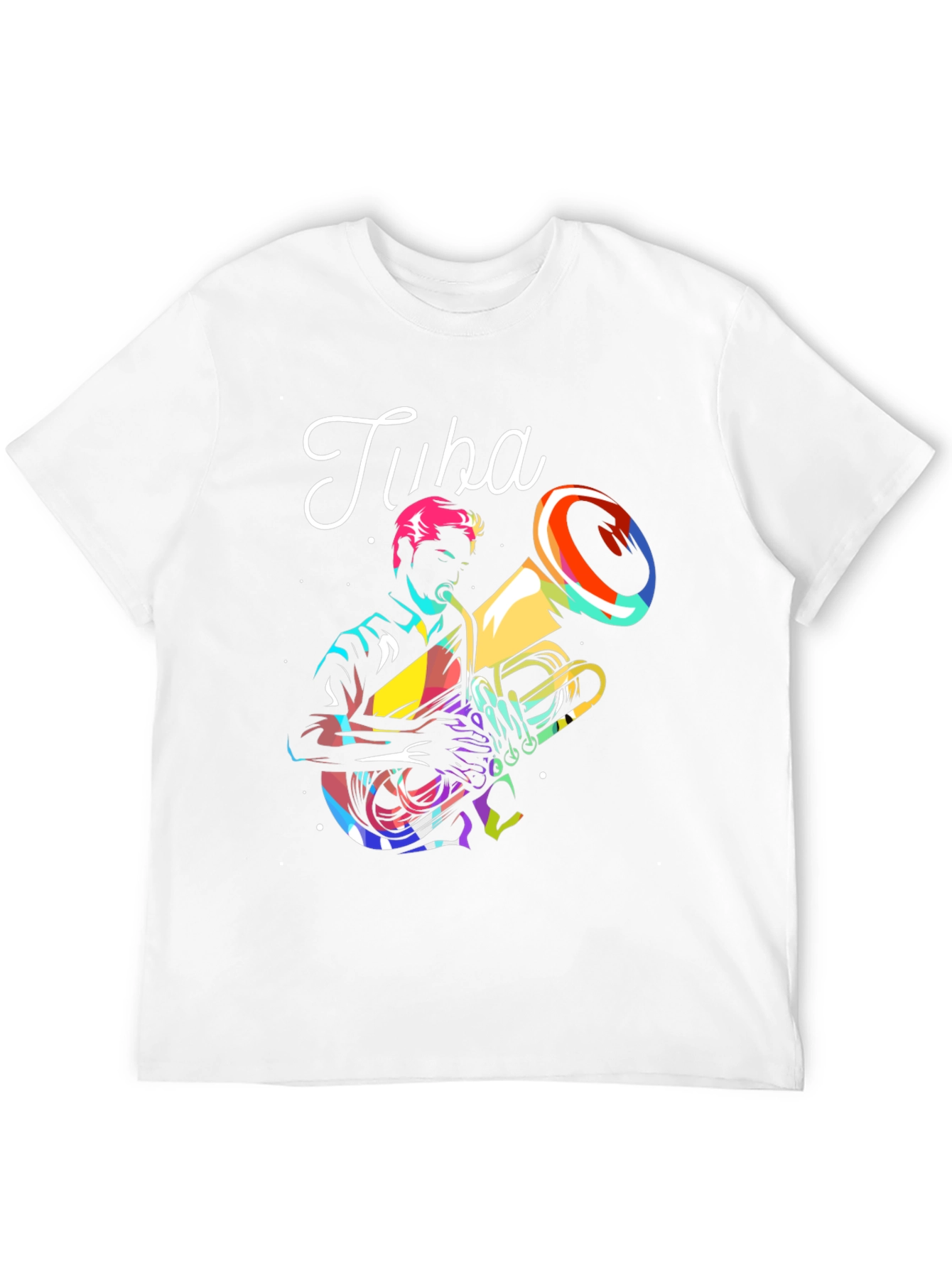 Tuba Player Graphic Tee - Black Cotton T-Shirt
