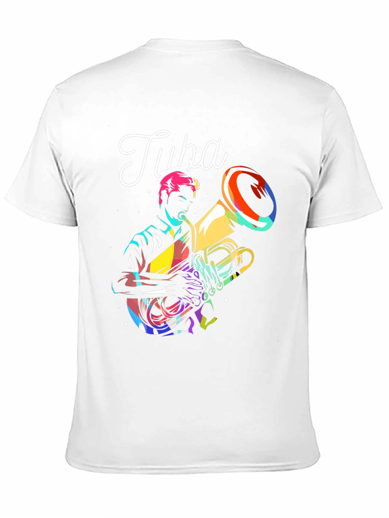 Tuba Player Graphic Tee - Black Cotton T-Shirt