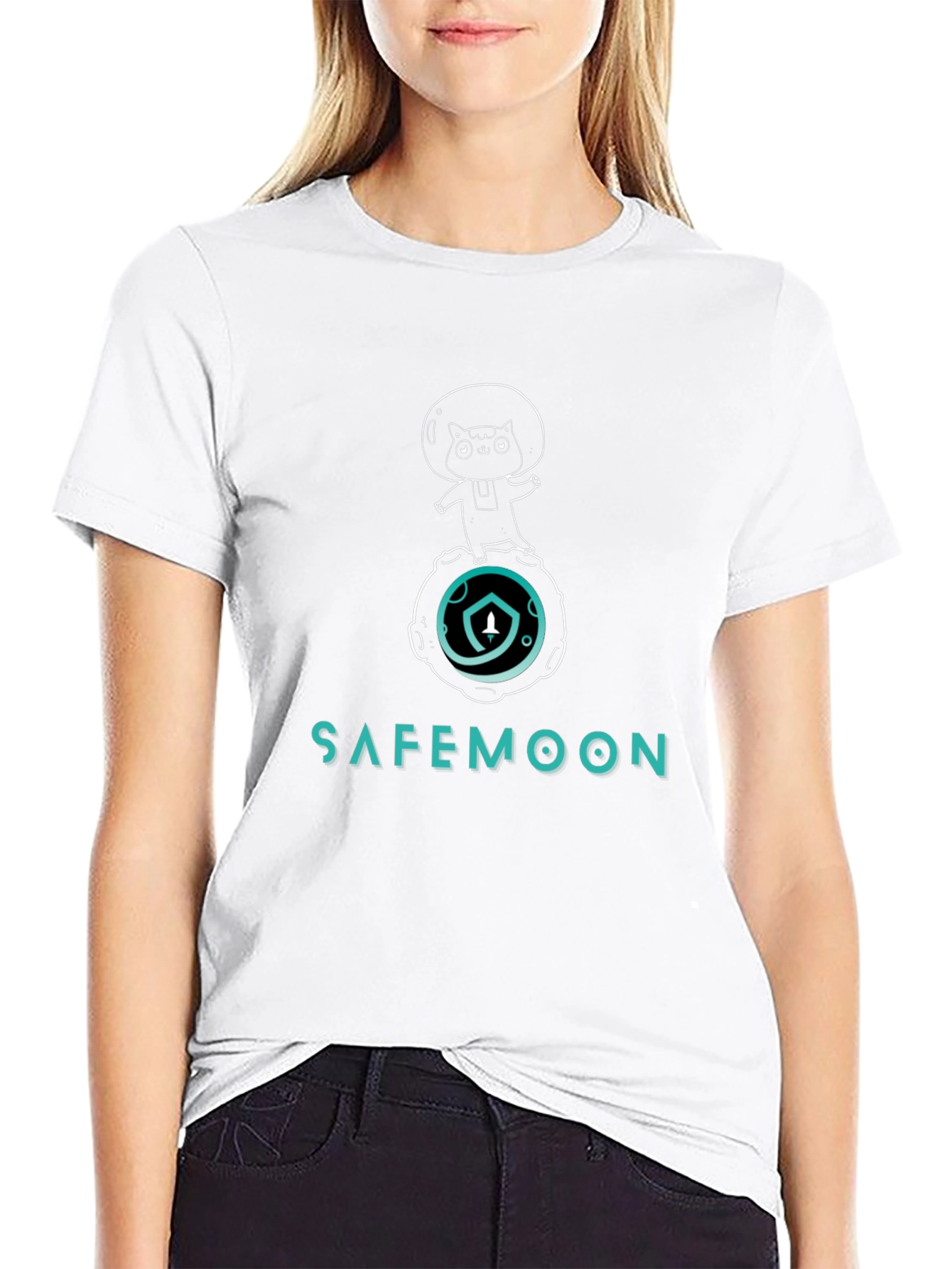 Safemoon Cat Astronaut Graphic T-Shirt