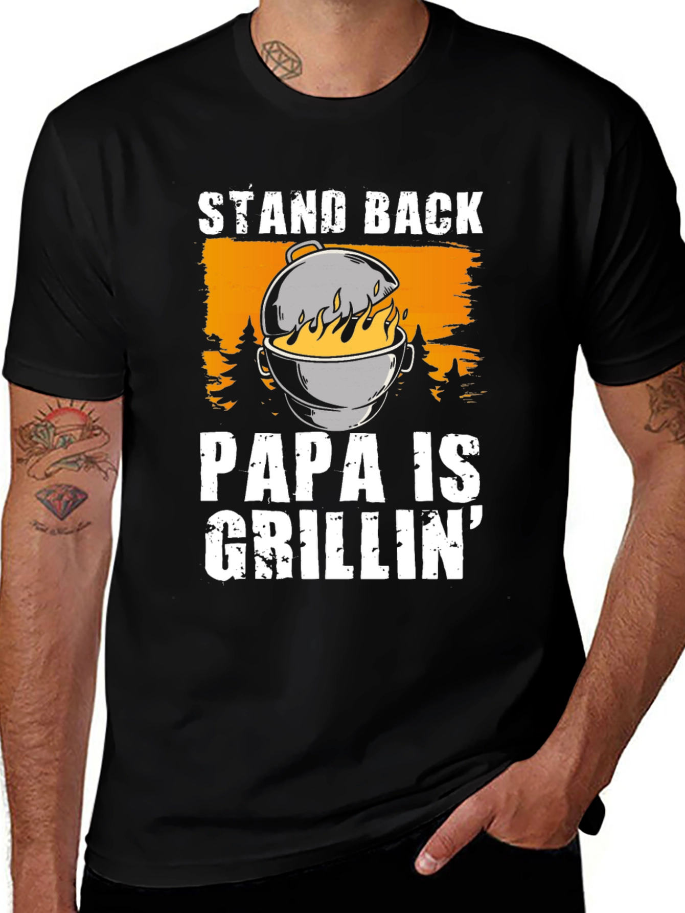 Papa Is Grillin Graphic T-Shirt