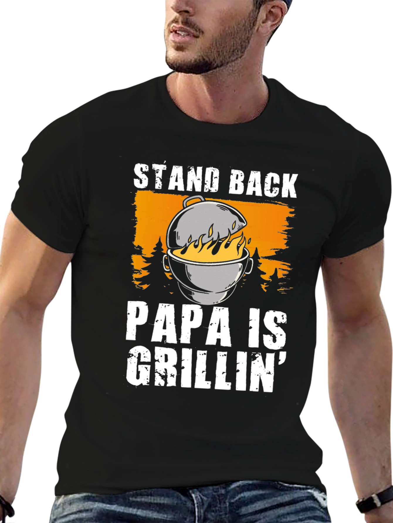 Papa Is Grillin Graphic T-Shirt