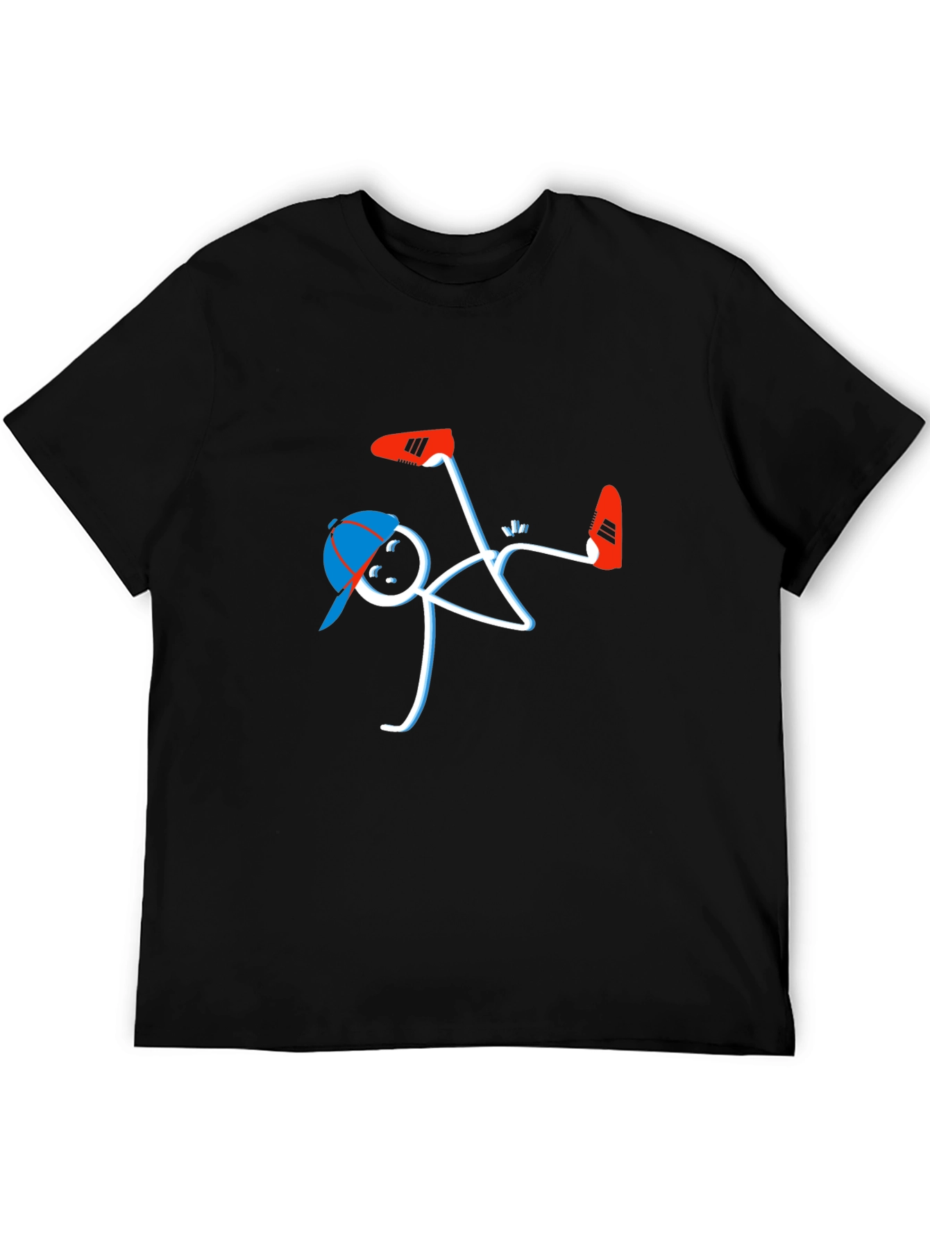 Cool Stick Figure Breakdancer Graphic Tee