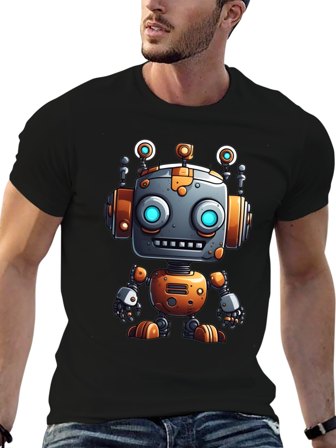 Cool Robot Graphic Tee - Sci-Fi Style