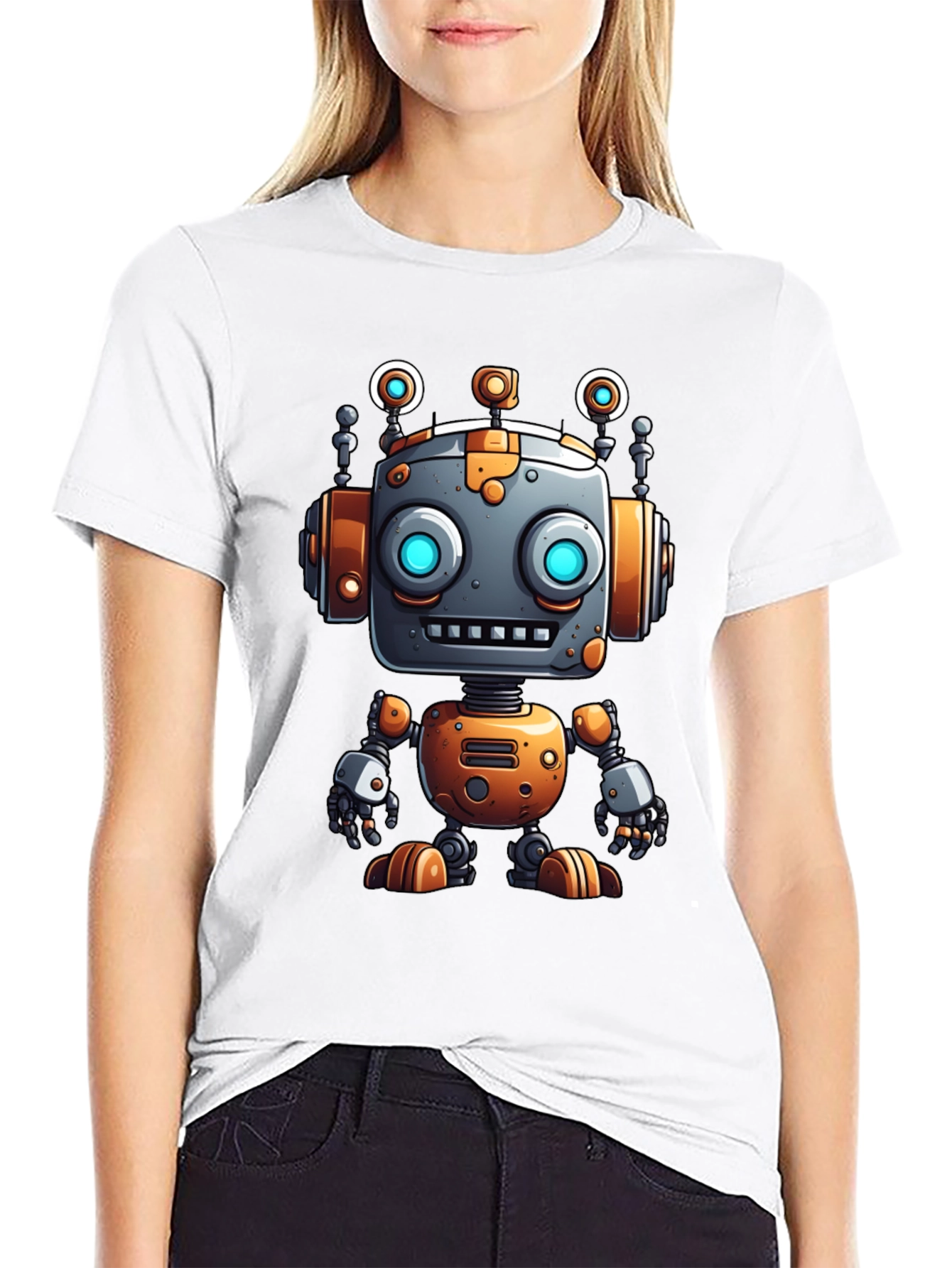 Cool Robot Graphic Tee - Sci-Fi Style