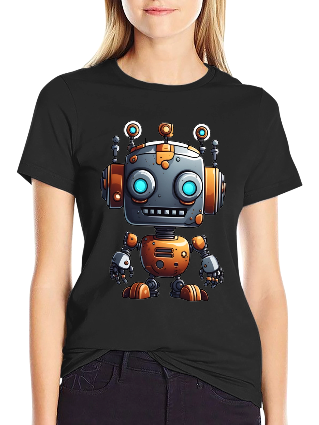 Cool Robot Graphic Tee - Sci-Fi Style