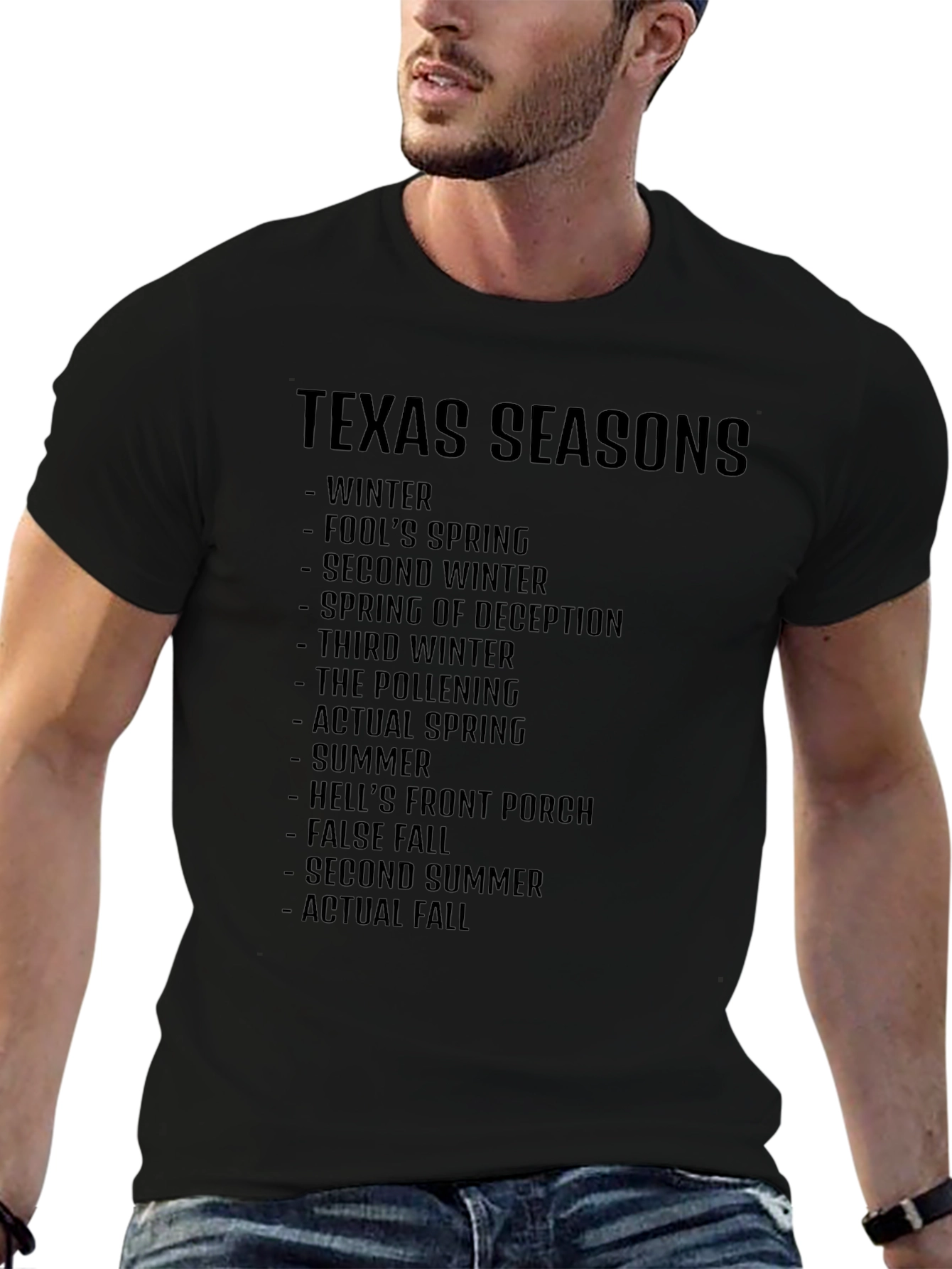 Texas Seasons T-Shirt: Funny Seasonal Graphic Tee