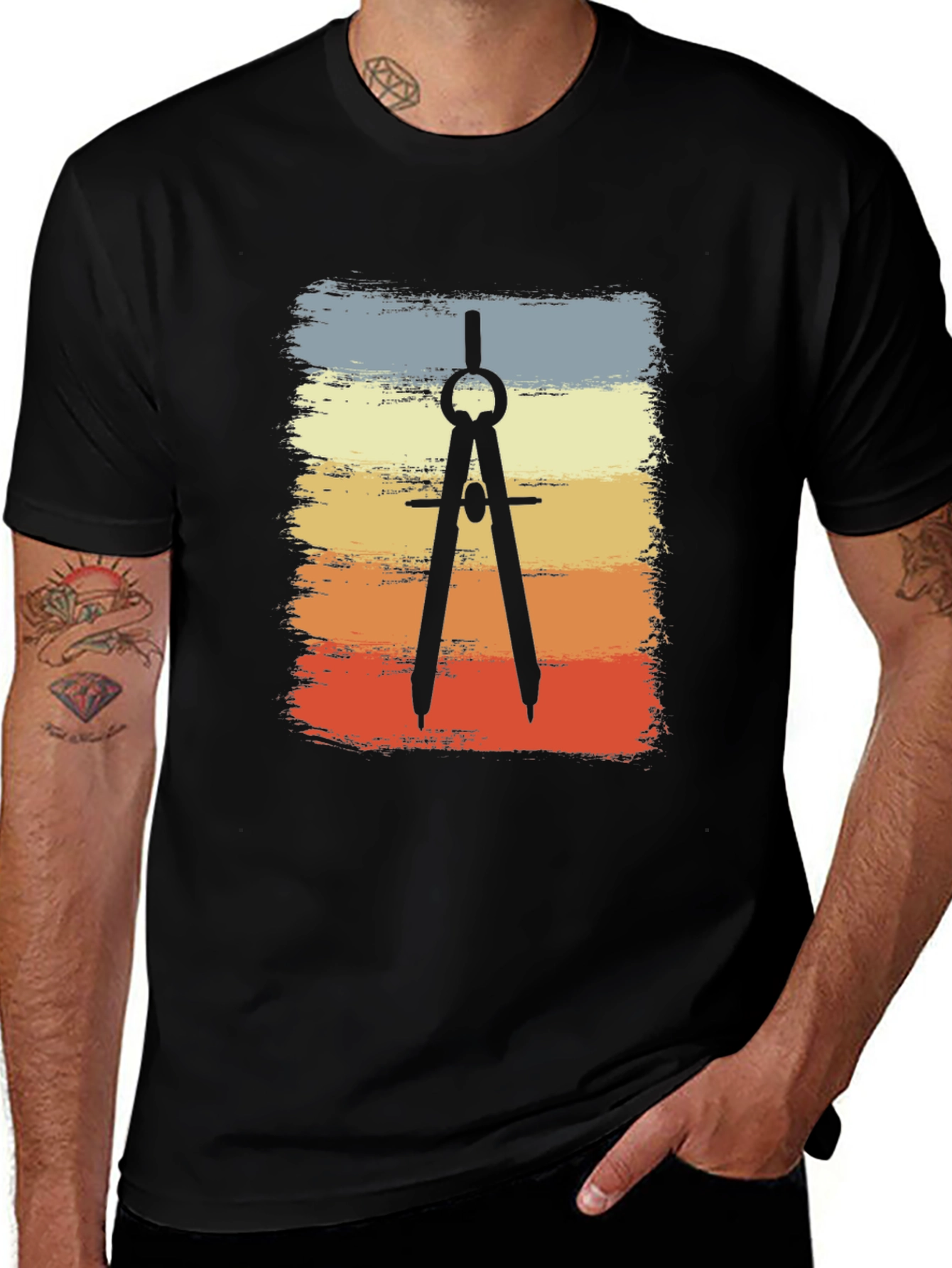 Retro Architect Compass T-Shirt
