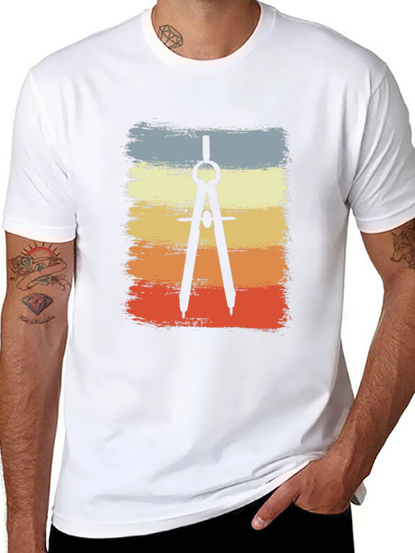 Retro Architect Compass T-Shirt