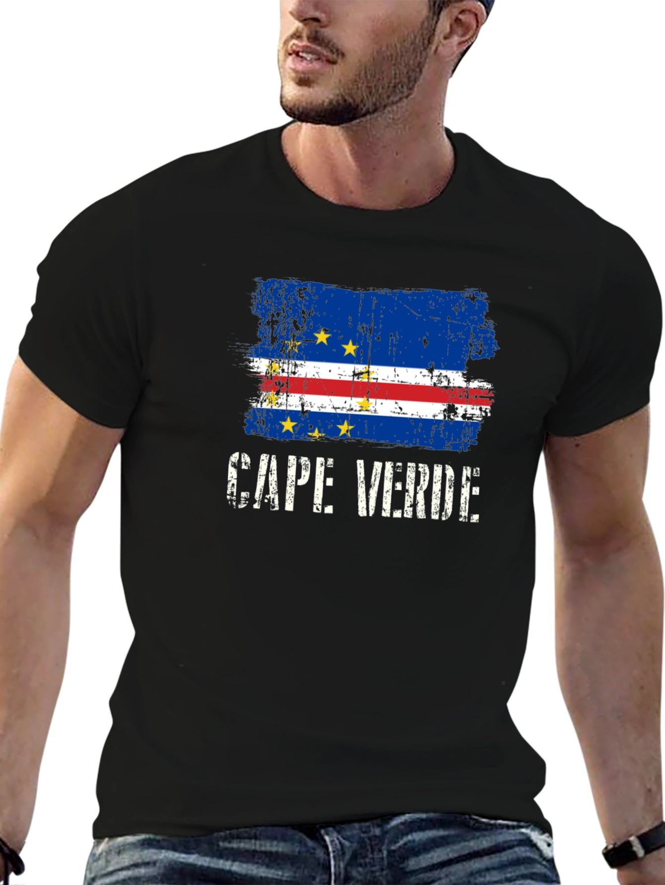 Cape Verde Flag T-Shirt - Black