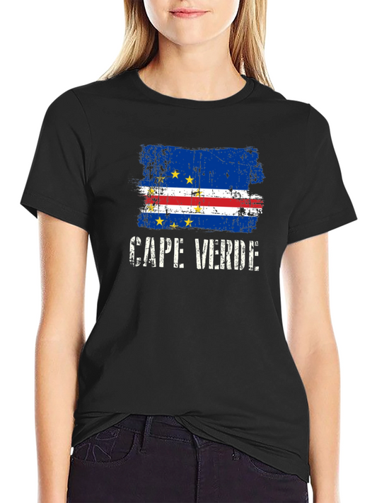 Cape Verde Flag T-Shirt - Black