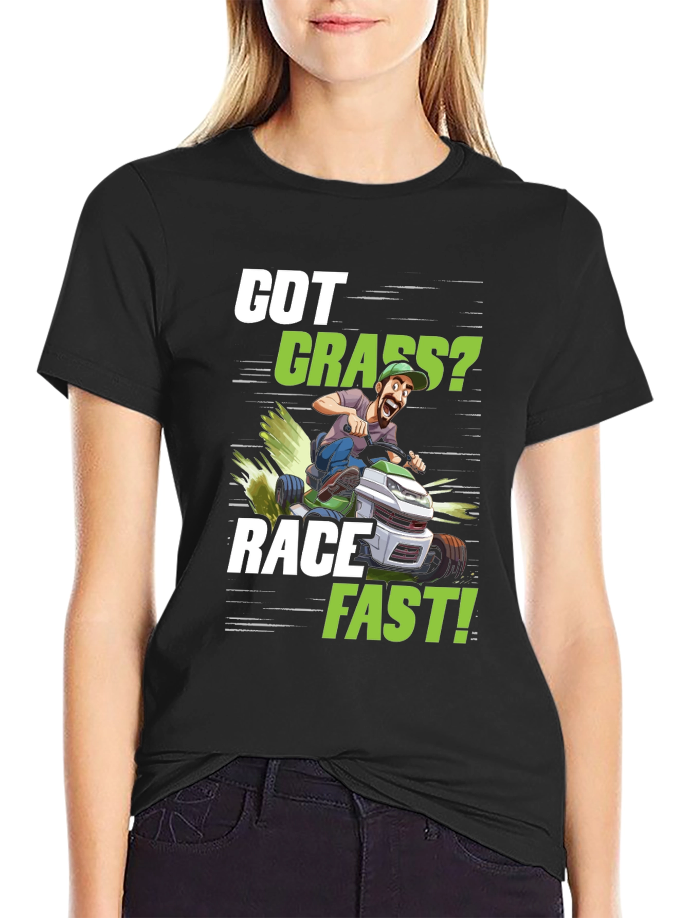 Got Grass? Funny Lawn Mower Racing T-Shirt